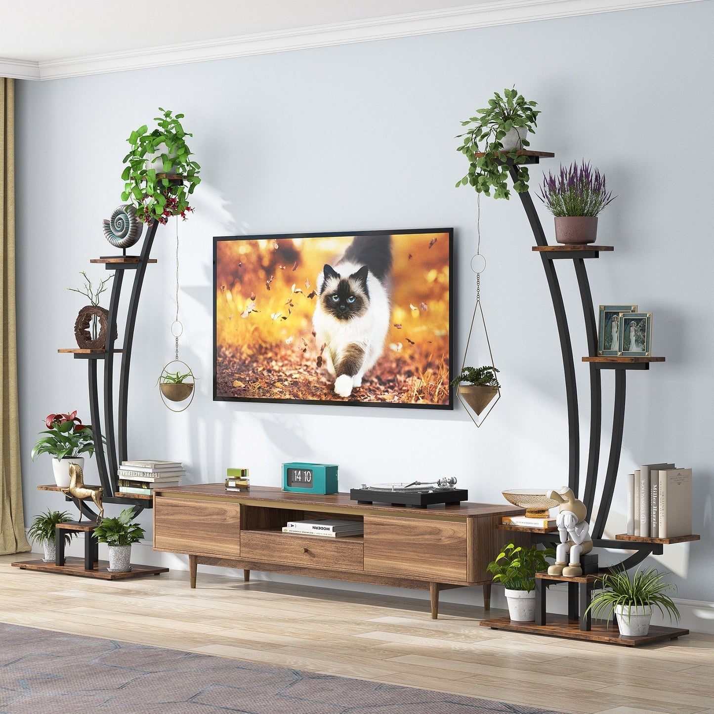 Support pour plantes d'intérieur, étagère à fleurs à 6 niveaux pour jardin - Lot de 2