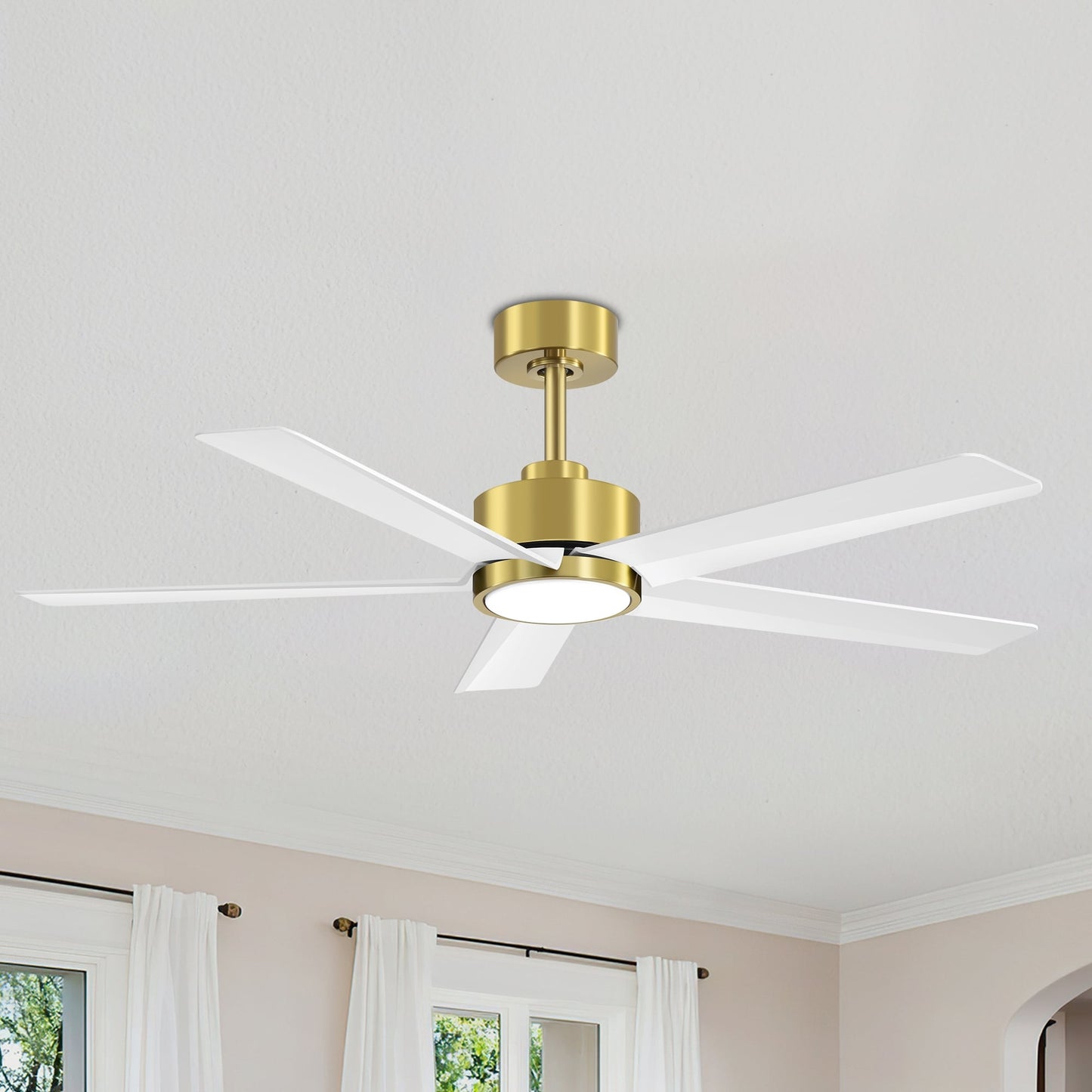 Ventilateur de plafond LED Breezary 65/52/42 à 5 pales avec kit d'éclairage et télécommande