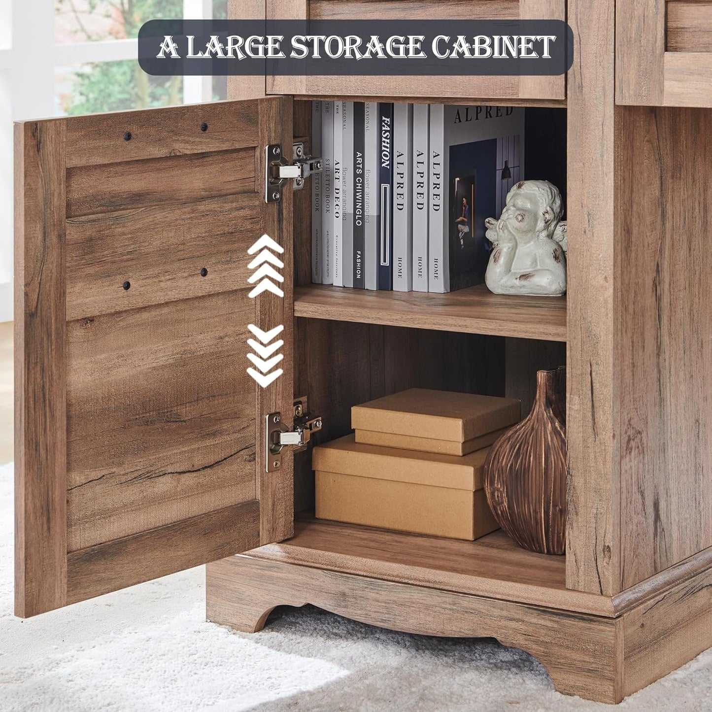 Bureau de direction en L de style ferme, bureau d'angle en bois, bureau d'ordinateur