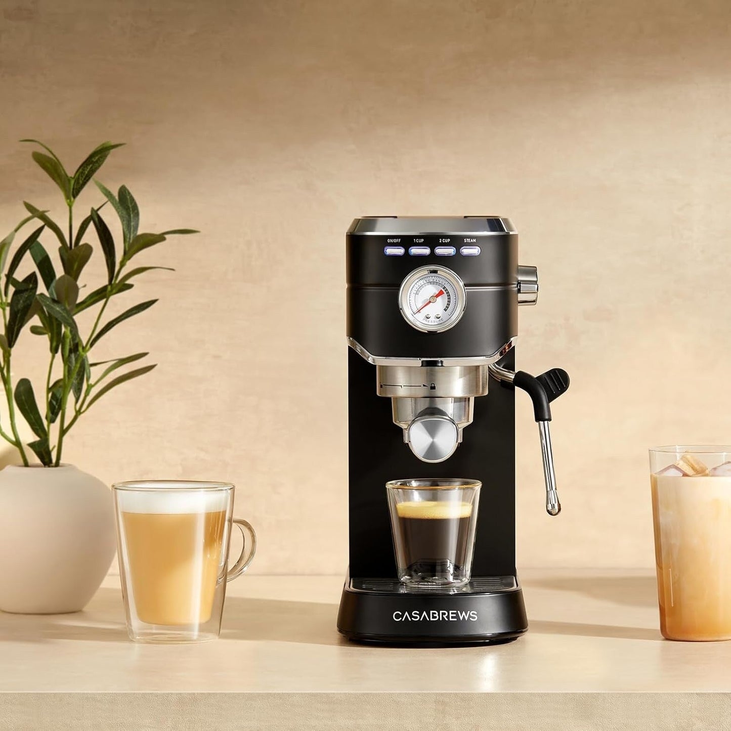 Machine à expresso CASABREWS CM5418 20 bars avec buse vapeur pour mousse de lait
