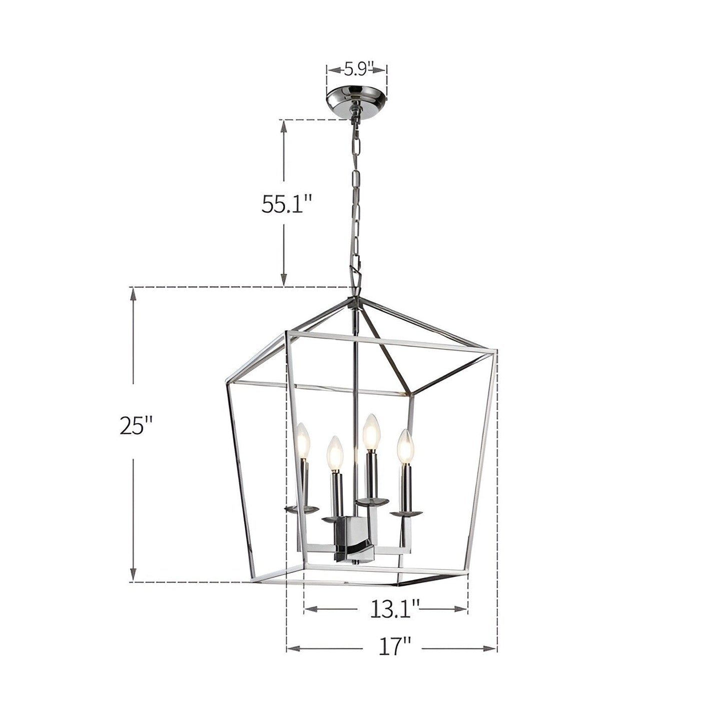 Lustre suspendu style lanterne à bougie pour escalier ou îlot de cuisine - N/A