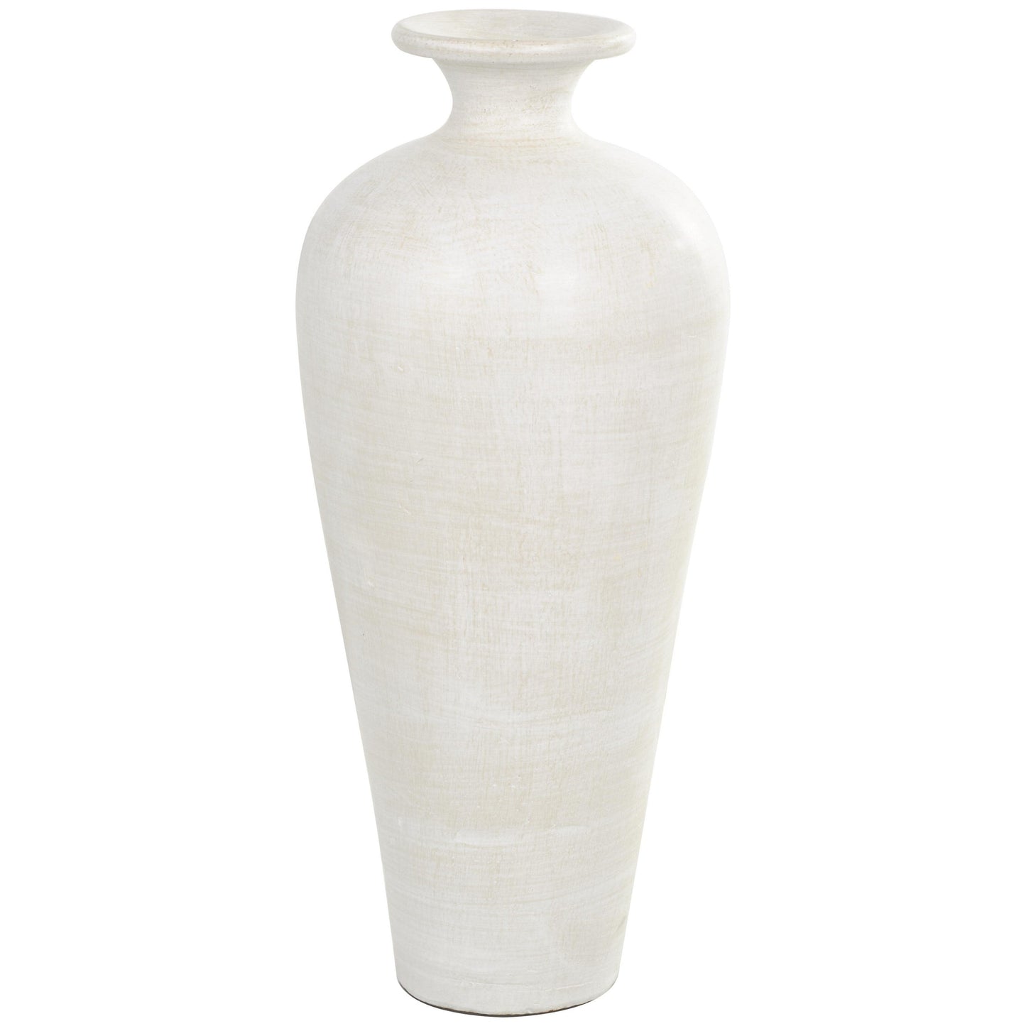 Grand vase décoratif de sol en céramique de forme amphore - Blanc - Roche River Decor