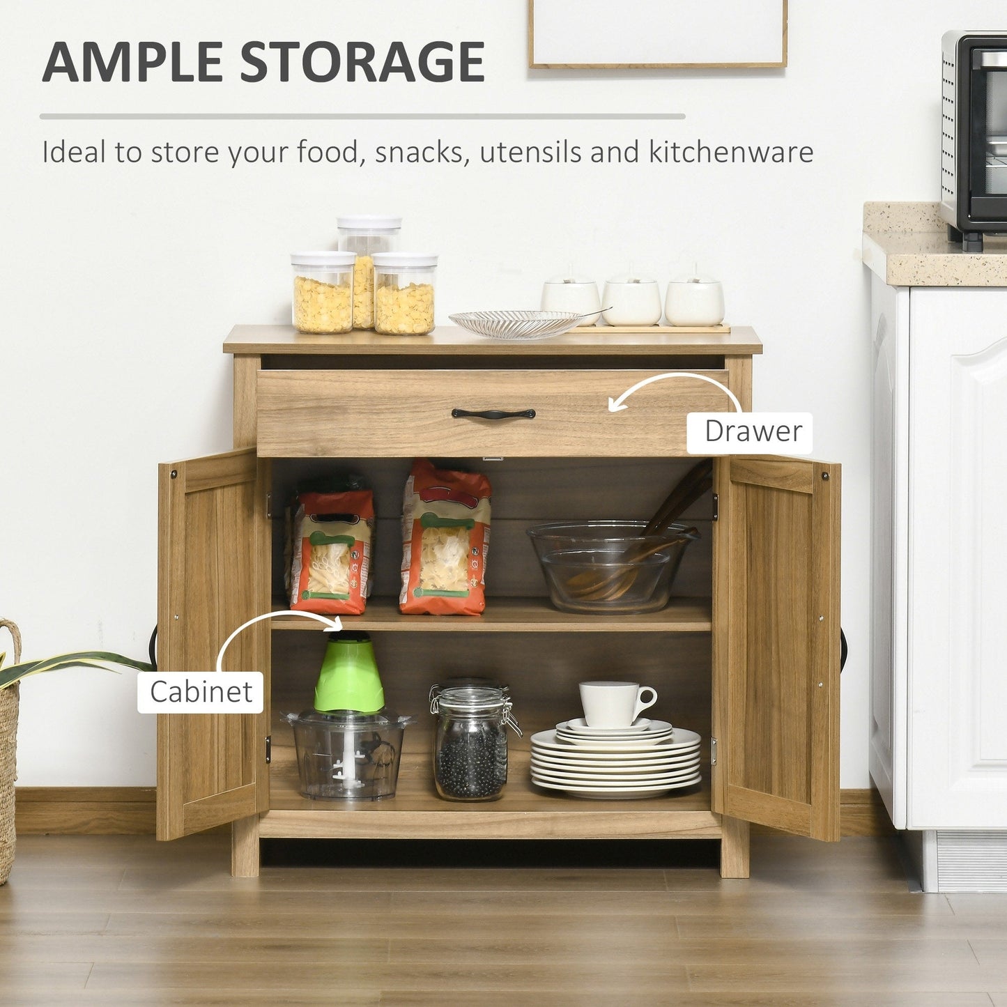 Buffet style grange HOMCOM 32, meuble de rangement buffet, bar à café pour salon ou entrée