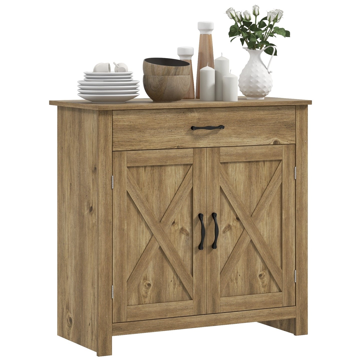 Buffet style grange HOMCOM 32, meuble de rangement buffet, bar à café pour salon ou entrée