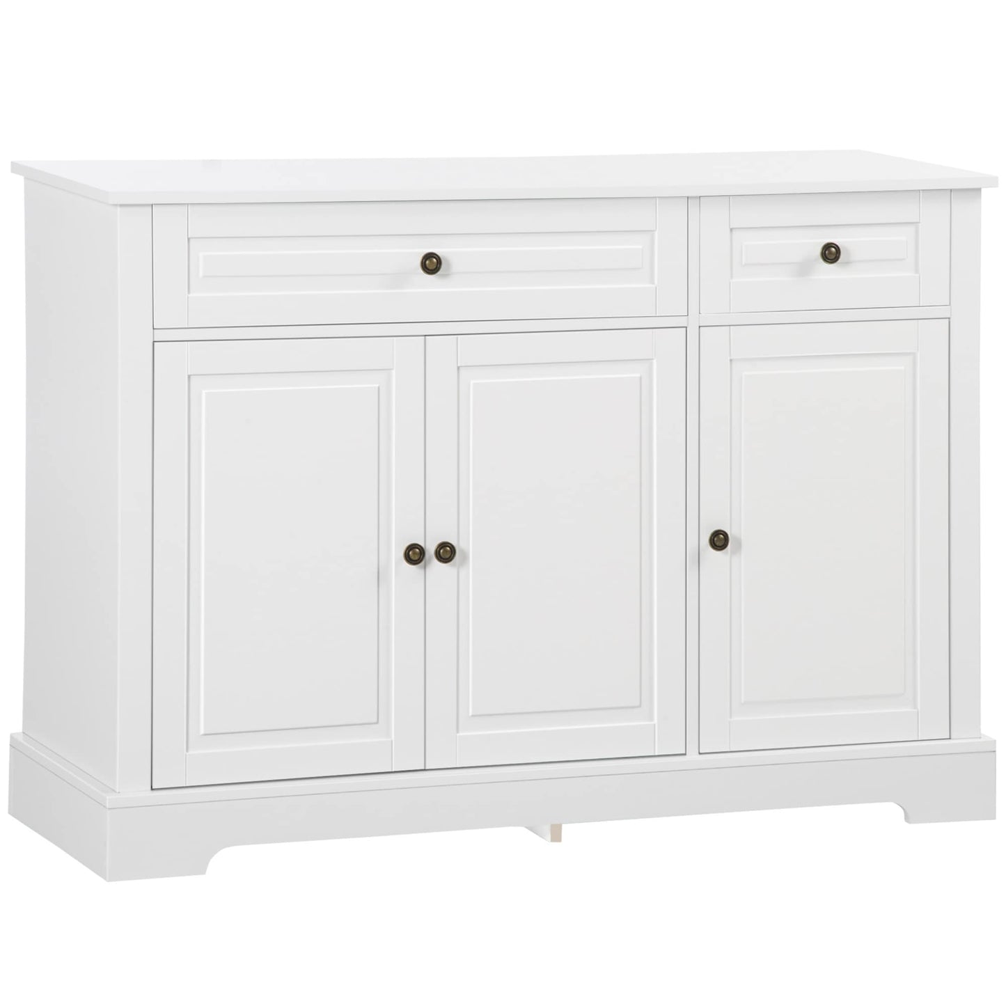 Buffet moderne HOMCOM avec placards de rangement, 2 tiroirs et étagères réglables, noir