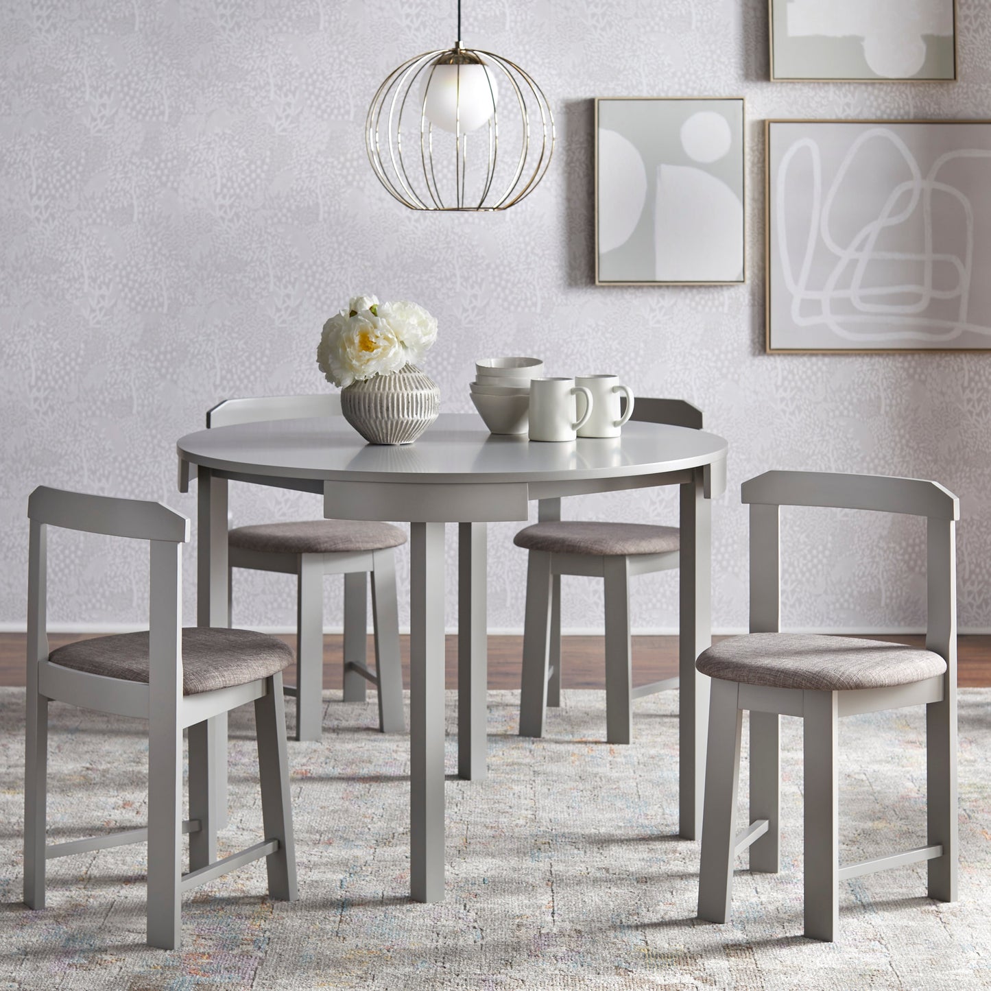 Ensemble de salle à manger rond compact Harrisburg Tobey 5 pièces