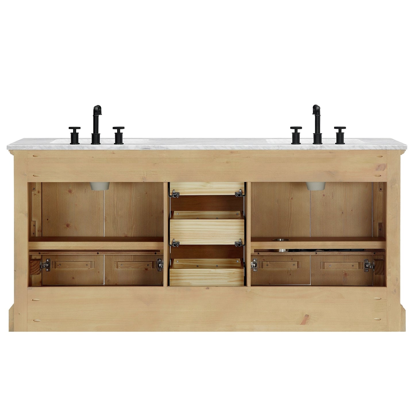 Meuble-lavabo Hervas avec plateau en marbre naturel sans miroir