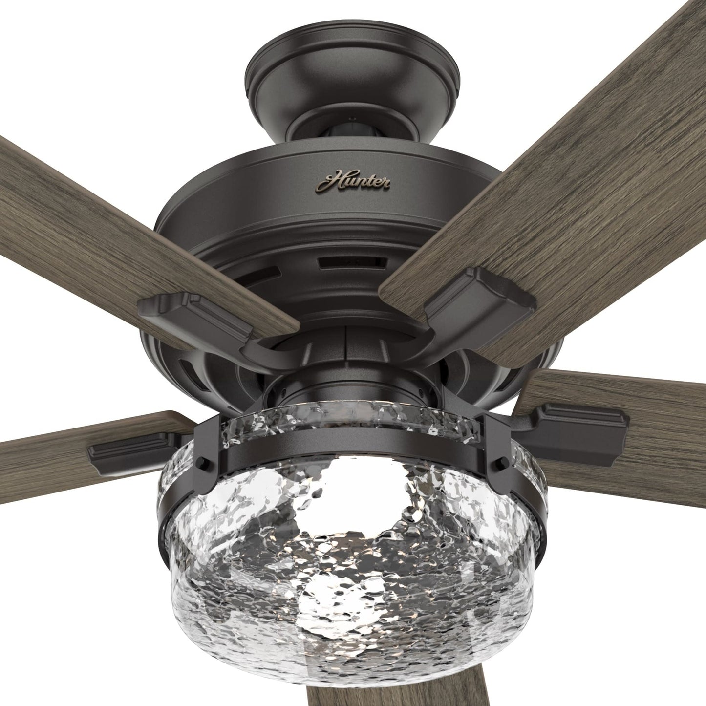 Ventilateur de plafond intérieur/extérieur Hunter 52 Canyon Ridge, éclairage LED, télécommande portable - Style campagnard, rustique, industriel
