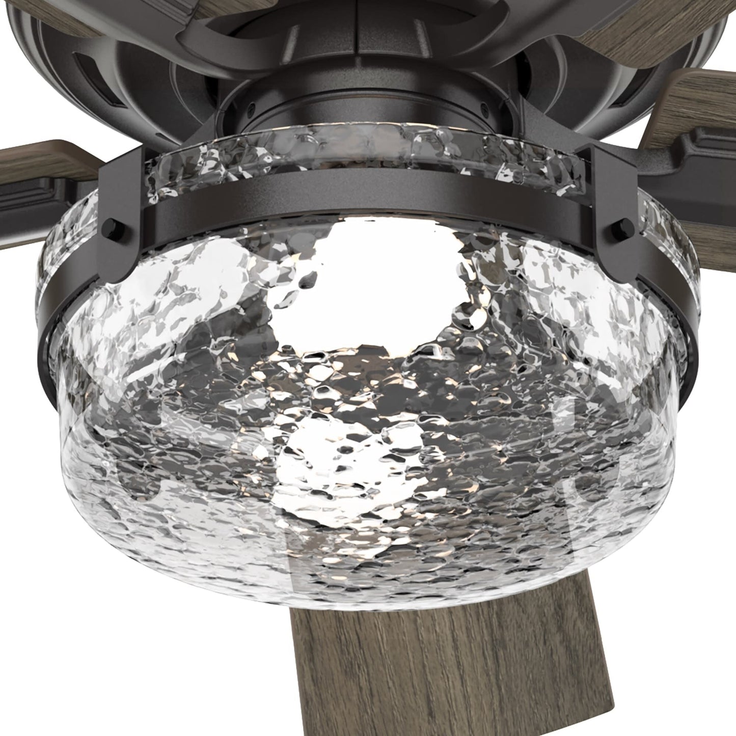 Ventilateur de plafond intérieur/extérieur Hunter 52 Canyon Ridge, éclairage LED, télécommande portable - Style campagnard, rustique, industriel
