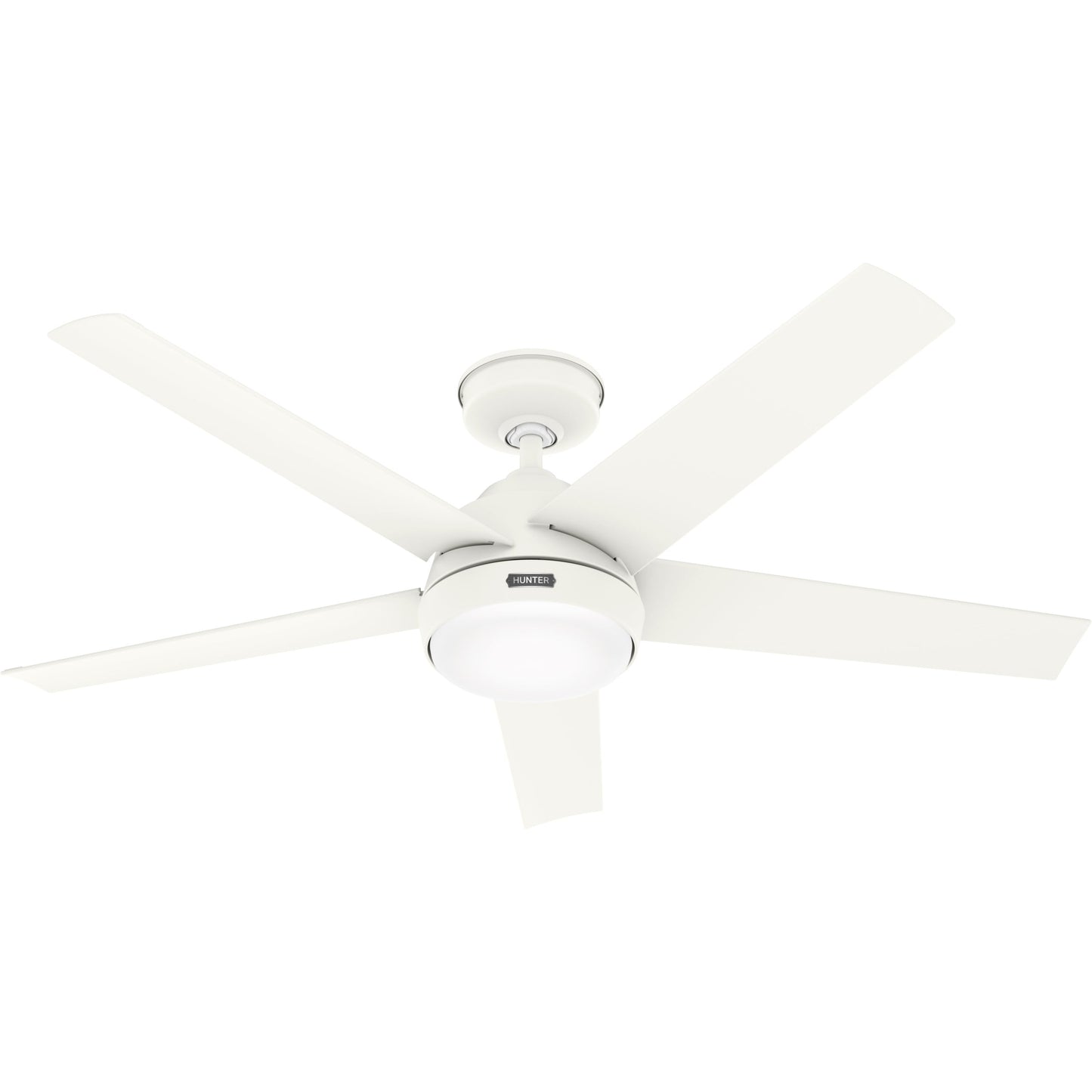 Ventilateur de plafond extérieur Hunter 52 Skyflow avec kit d'éclairage LED, commande murale - Côtier moderne contemporain - WeatherMax - CLASSÉ HUMIDE !