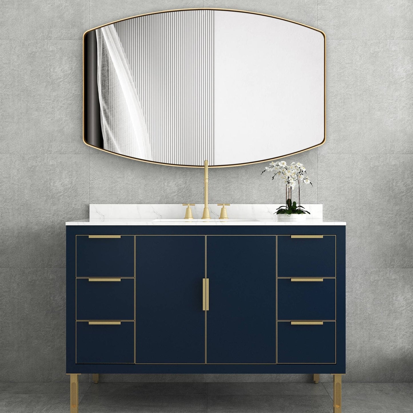 Miroir mural oblong en métal MacLuu