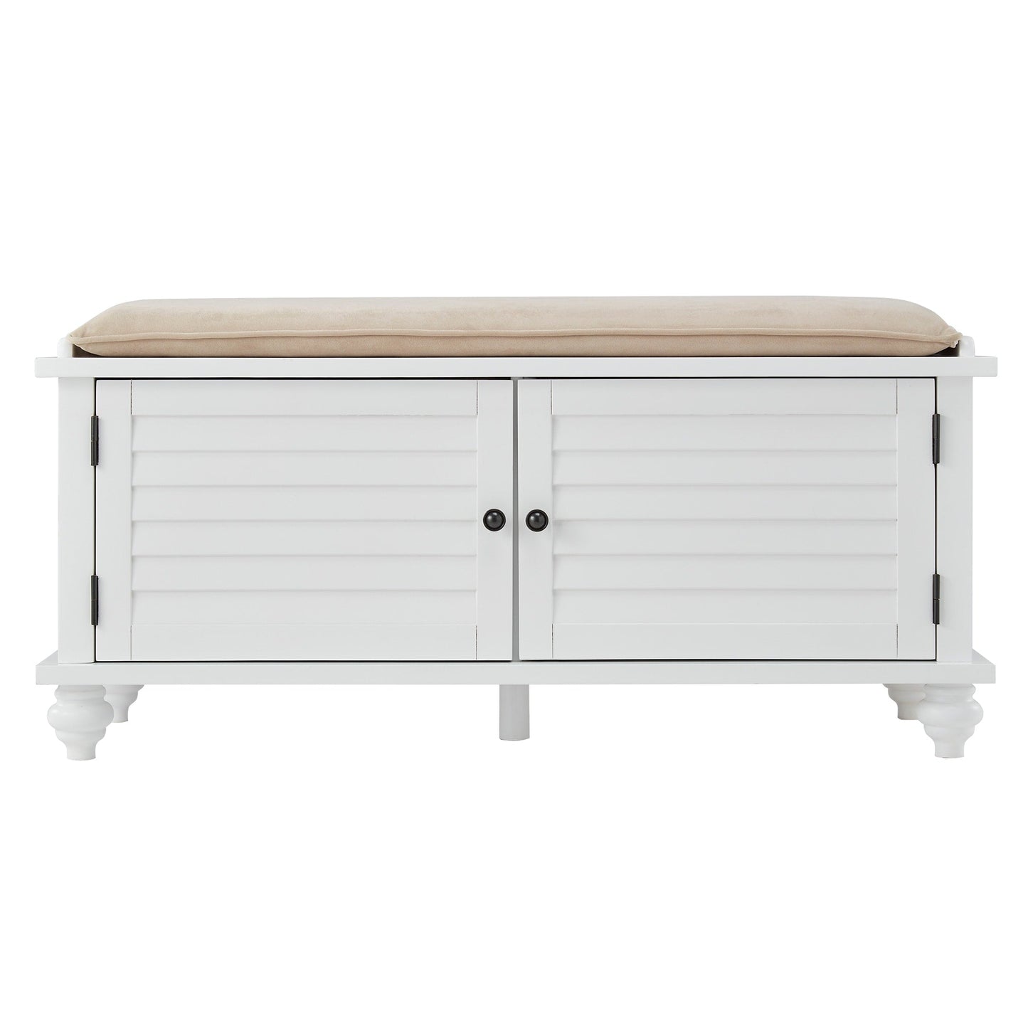 Banc de rangement à porte à volets Maybelle avec coussin en velours par iNSPIRE Q Classic