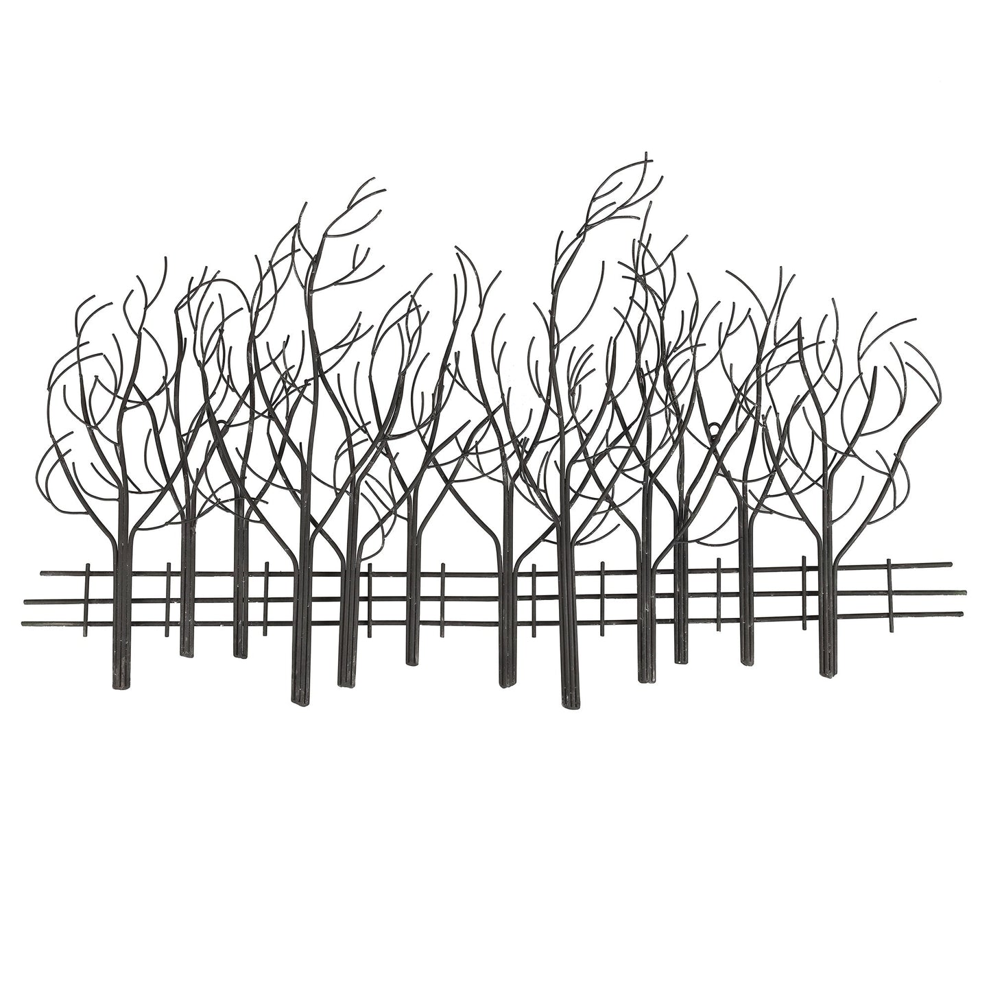 Décoration murale en métal noir Champ d'arbres