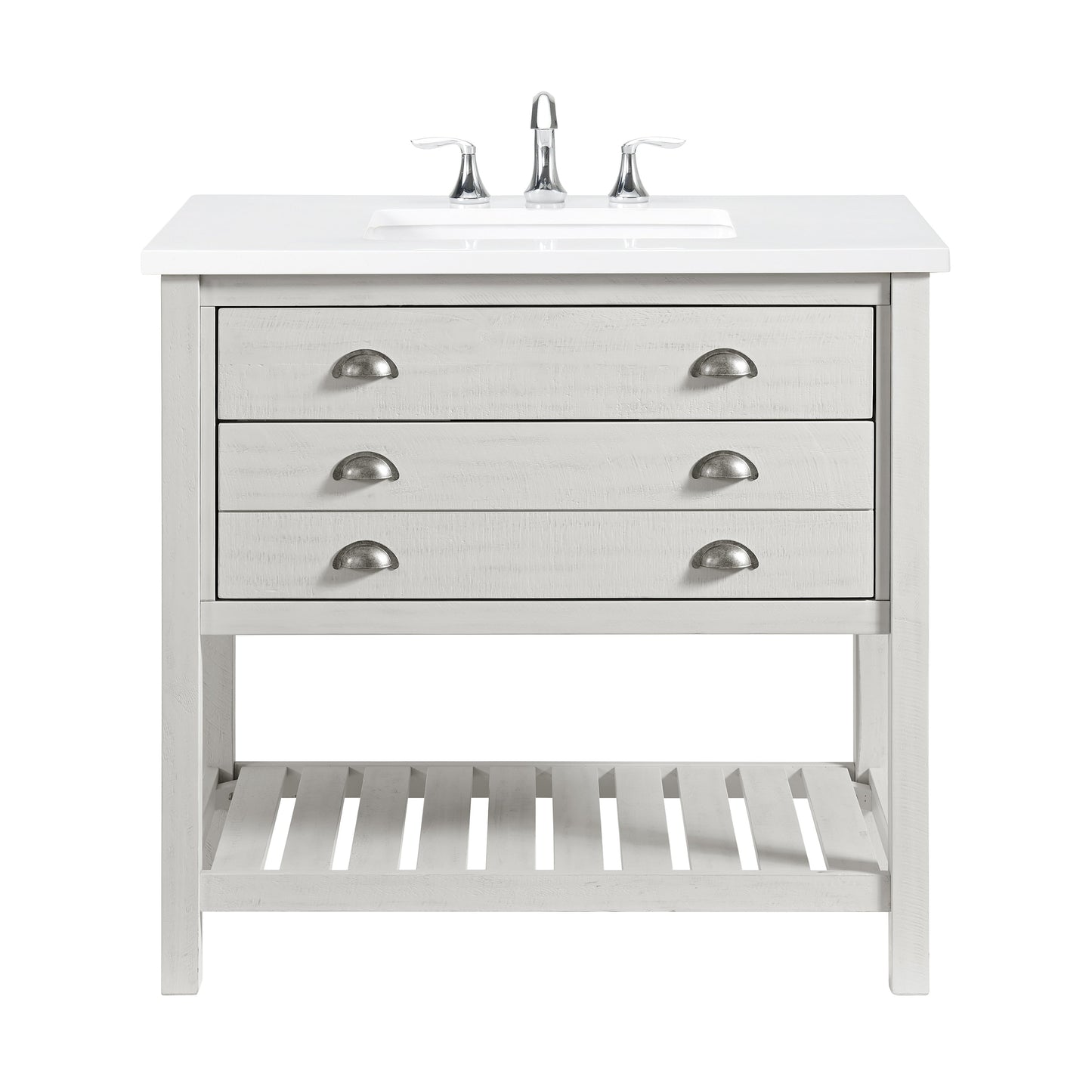 Meuble-lavabo simple de style ferme Monterey 37 avec dessus