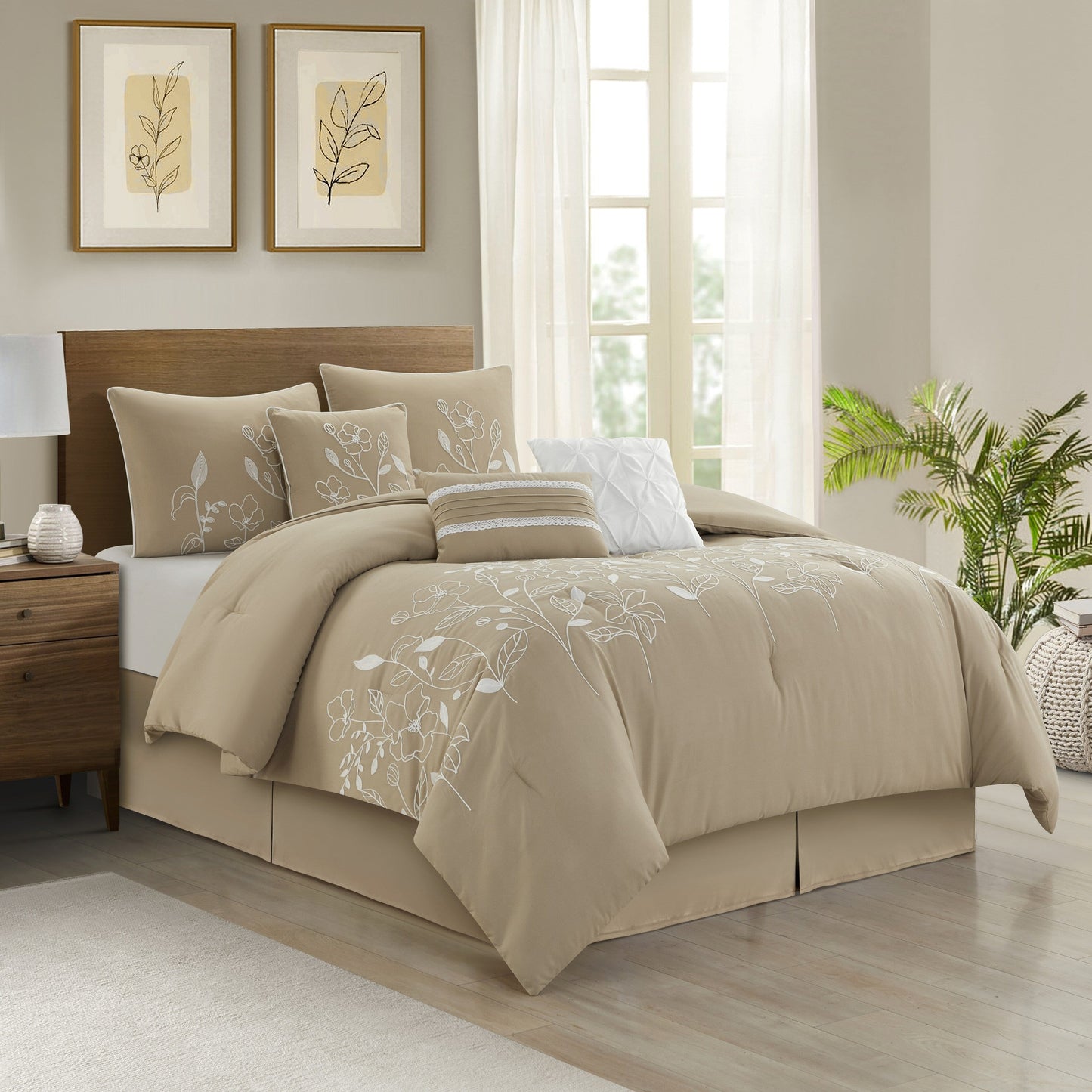 Ensemble de couette florale botanique Nanshing Taylor 7 pièces