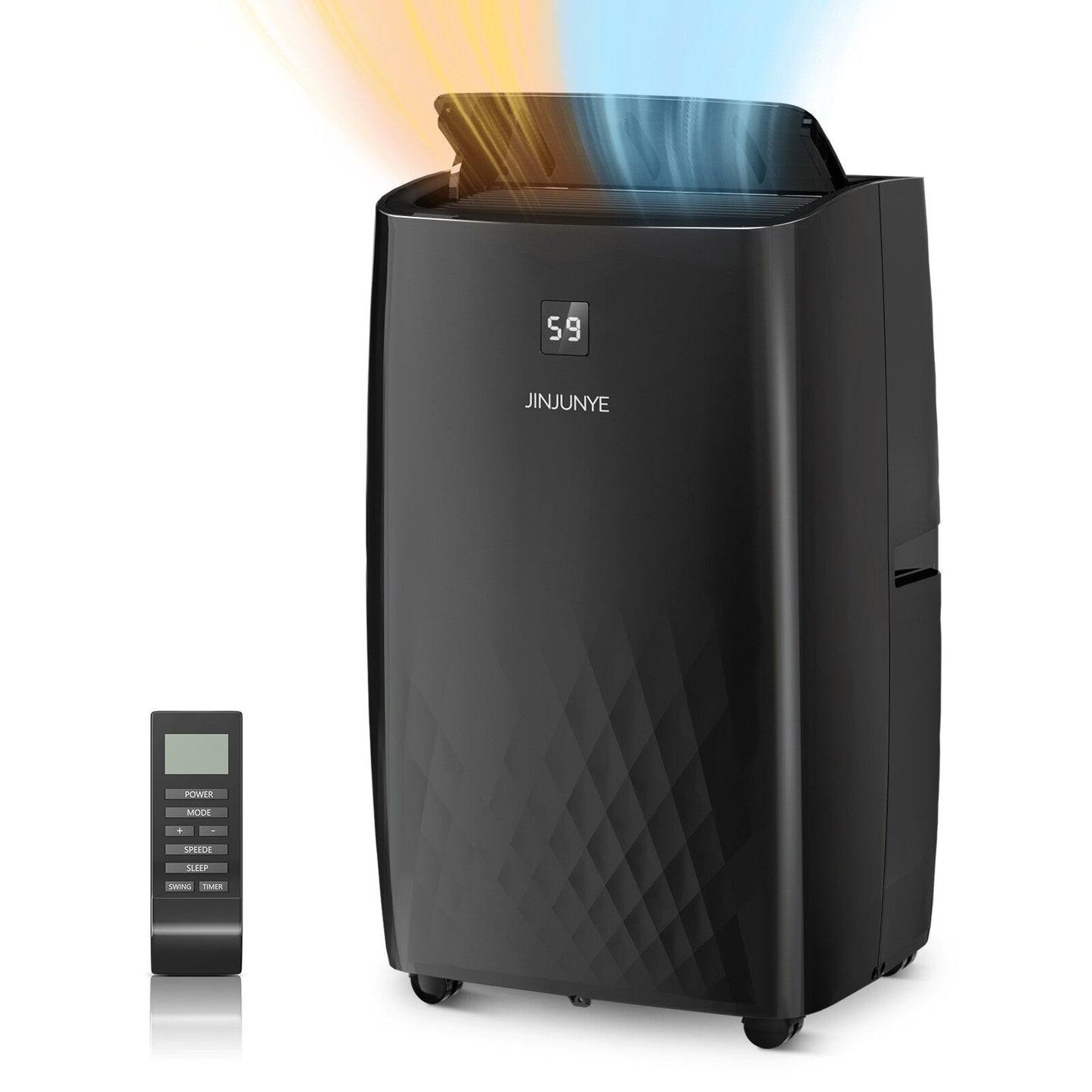 Climatiseur portatif avec chauffage – 12 000 BTU de refroidissement et 10 000 BTU de chauffage pour pièces jusqu'à 700 pi²