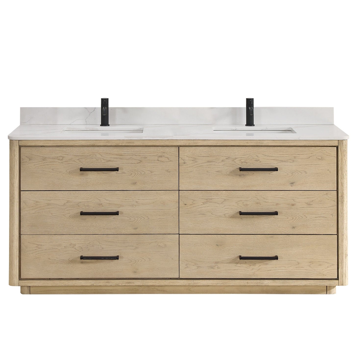 Meuble-lavabo Porto avec dessus en quartz blanc sans miroir