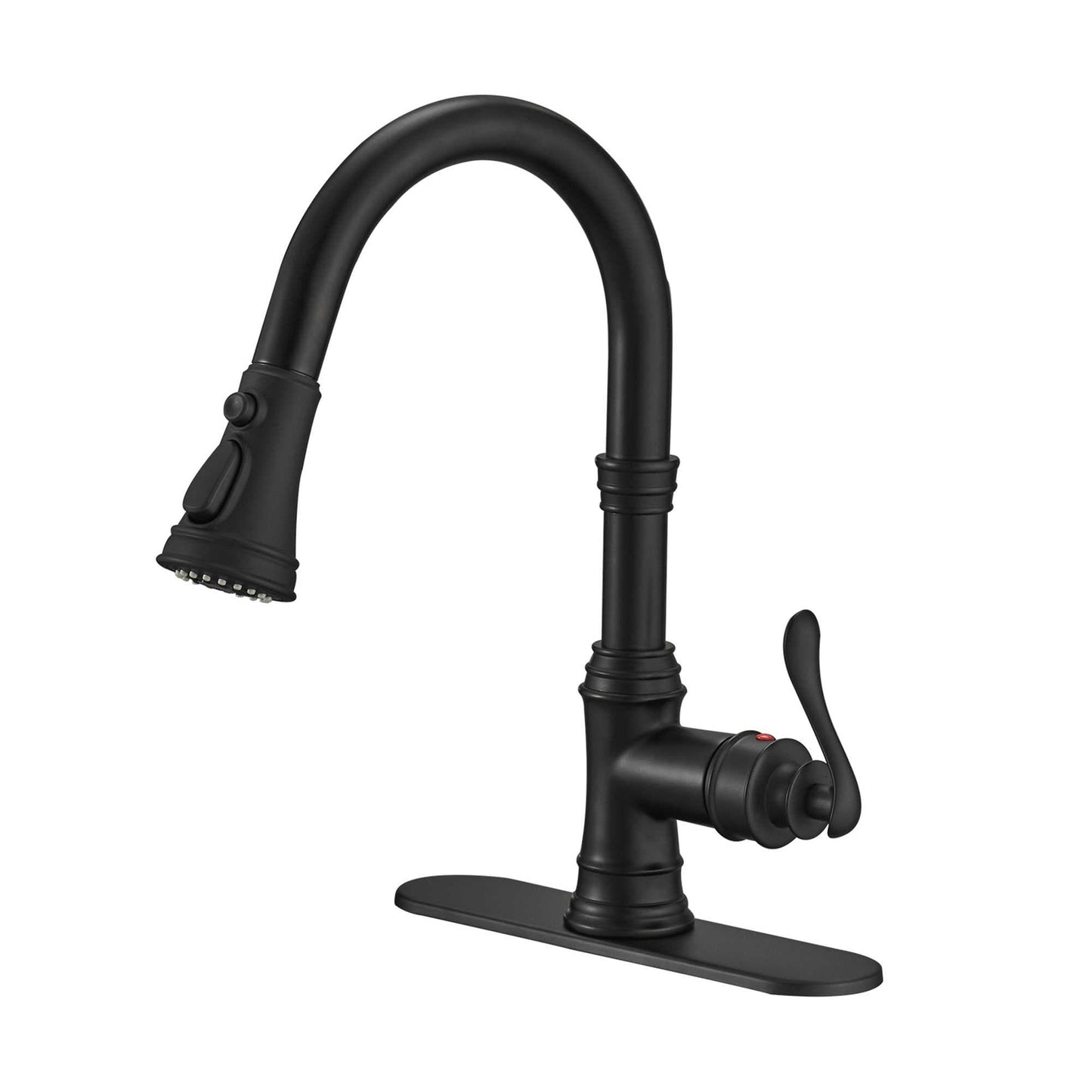 Robinet de cuisine à tirette, poignée unique, robinet d'évier de cuisine moderne à un trou avec douchette extractible, robinet de lavabo avec plaque de pont