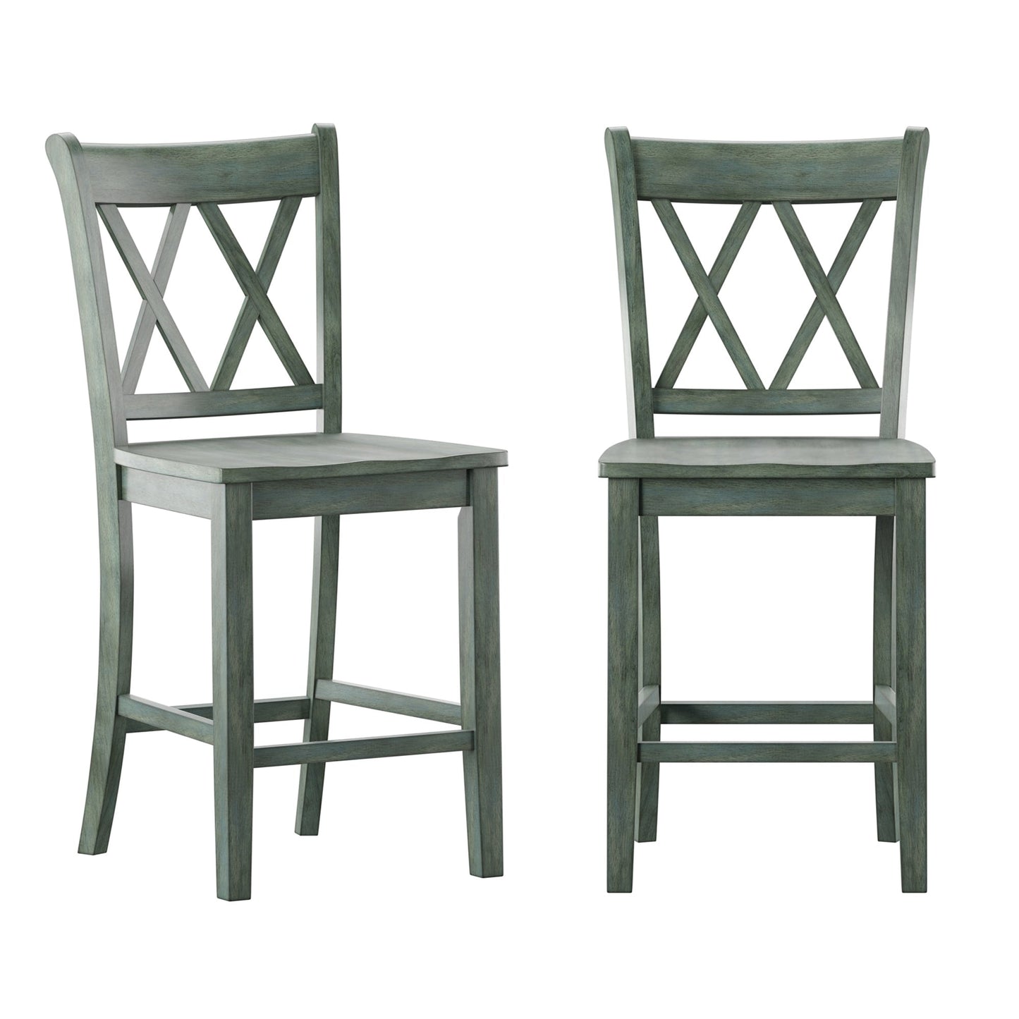 Chaises de comptoir Ronda à dossier double en X (lot de 2)