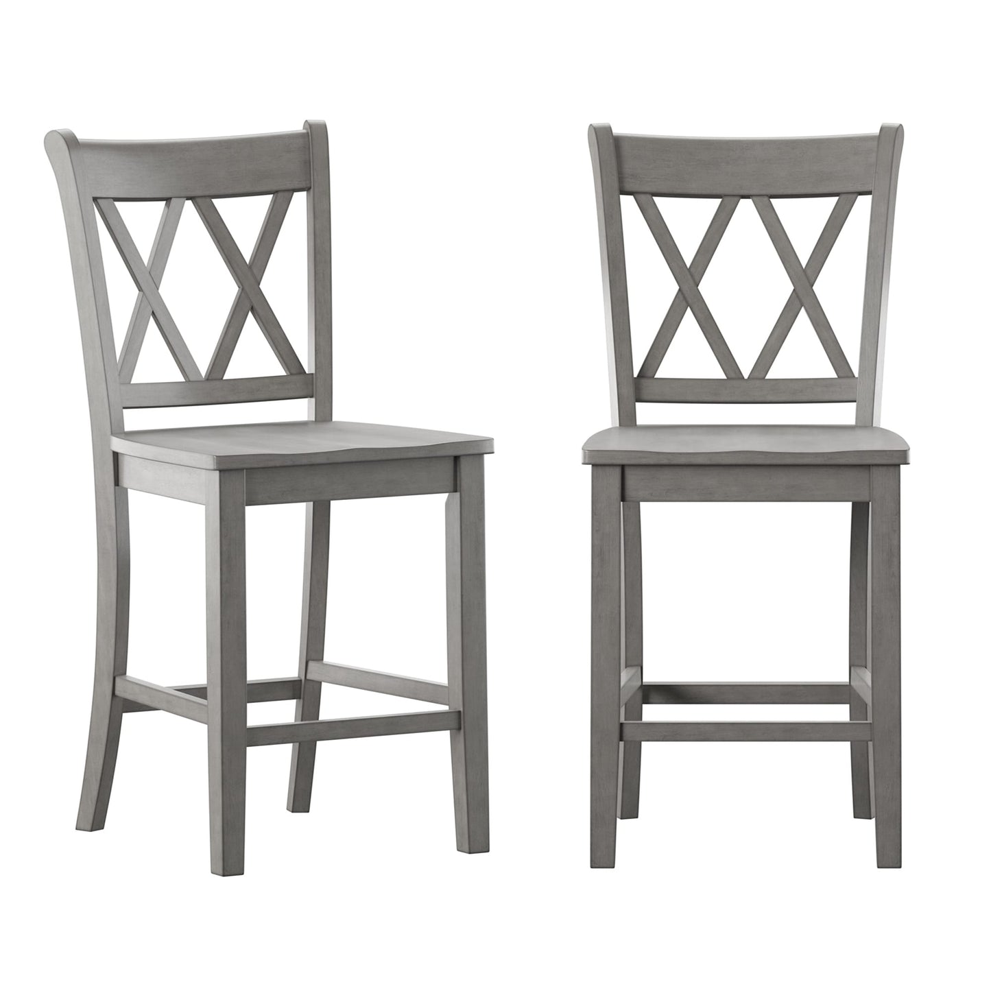 Chaises de comptoir Ronda à dossier double en X (lot de 2)