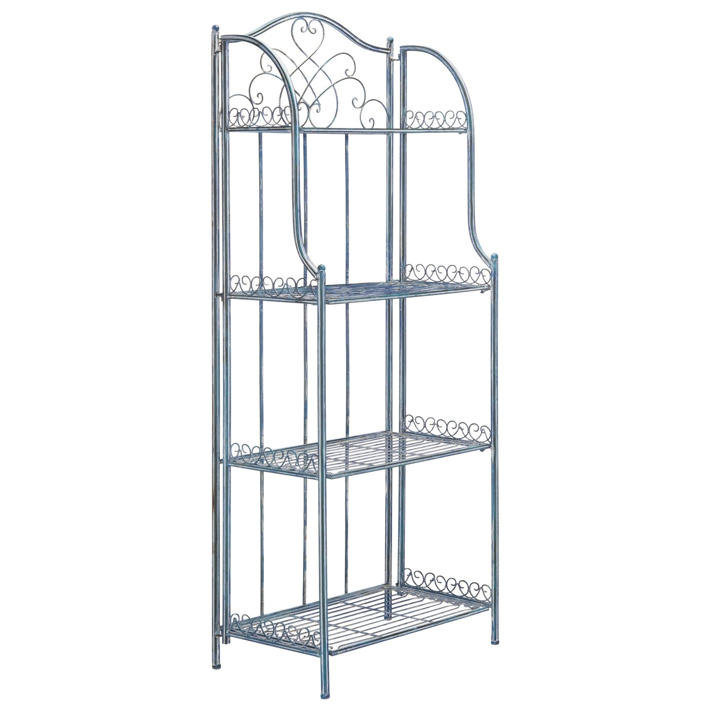 Étagère de boulangerie d'extérieur à 4 niveaux en fer forgé victorien SAFAVIEH Bryn - 25 po L x 15 po P x 63 po H - 25L x 15P x 63H