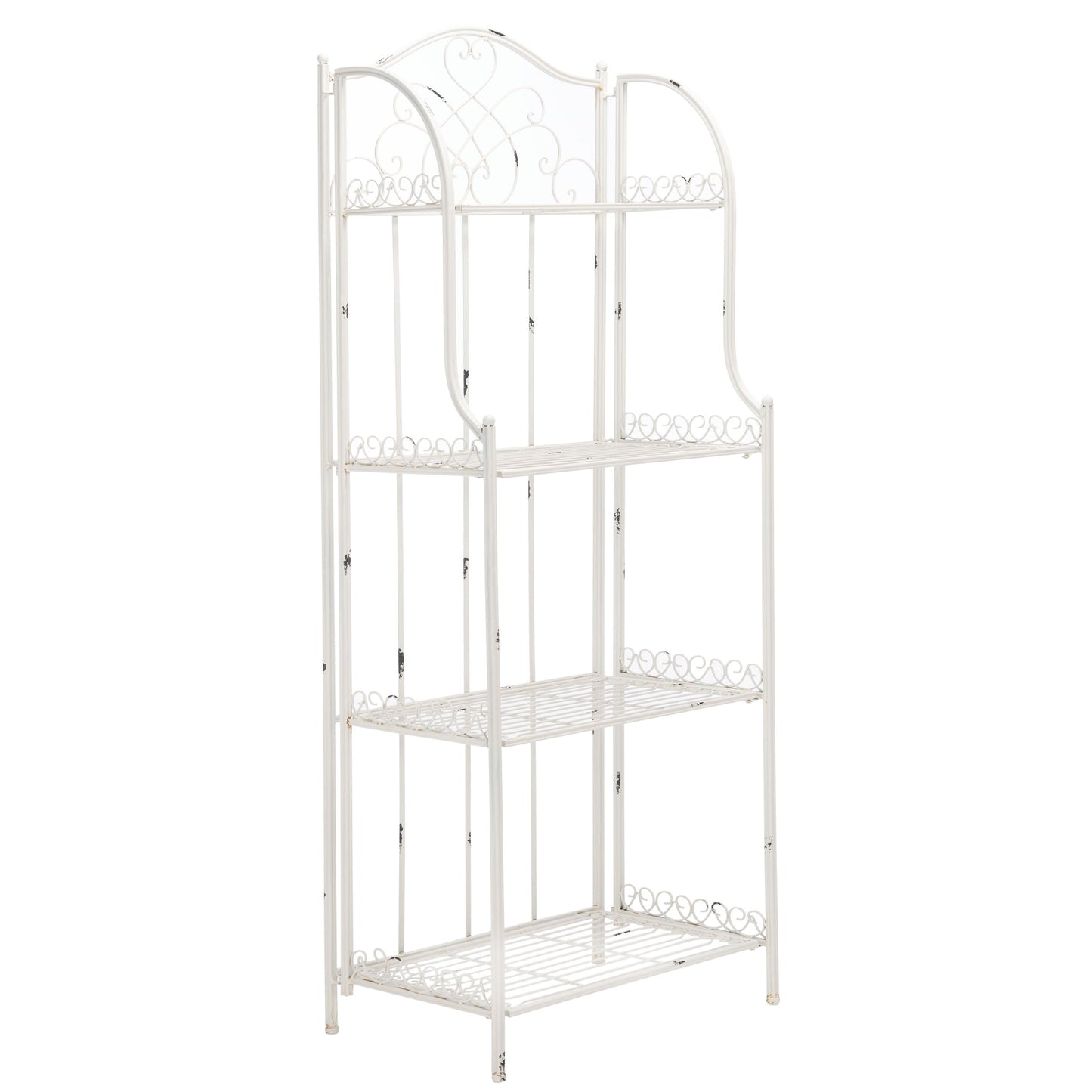 Étagère de boulangerie d'extérieur à 4 niveaux en fer forgé victorien SAFAVIEH Bryn - 25 po L x 15 po P x 63 po H - 25L x 15P x 63H