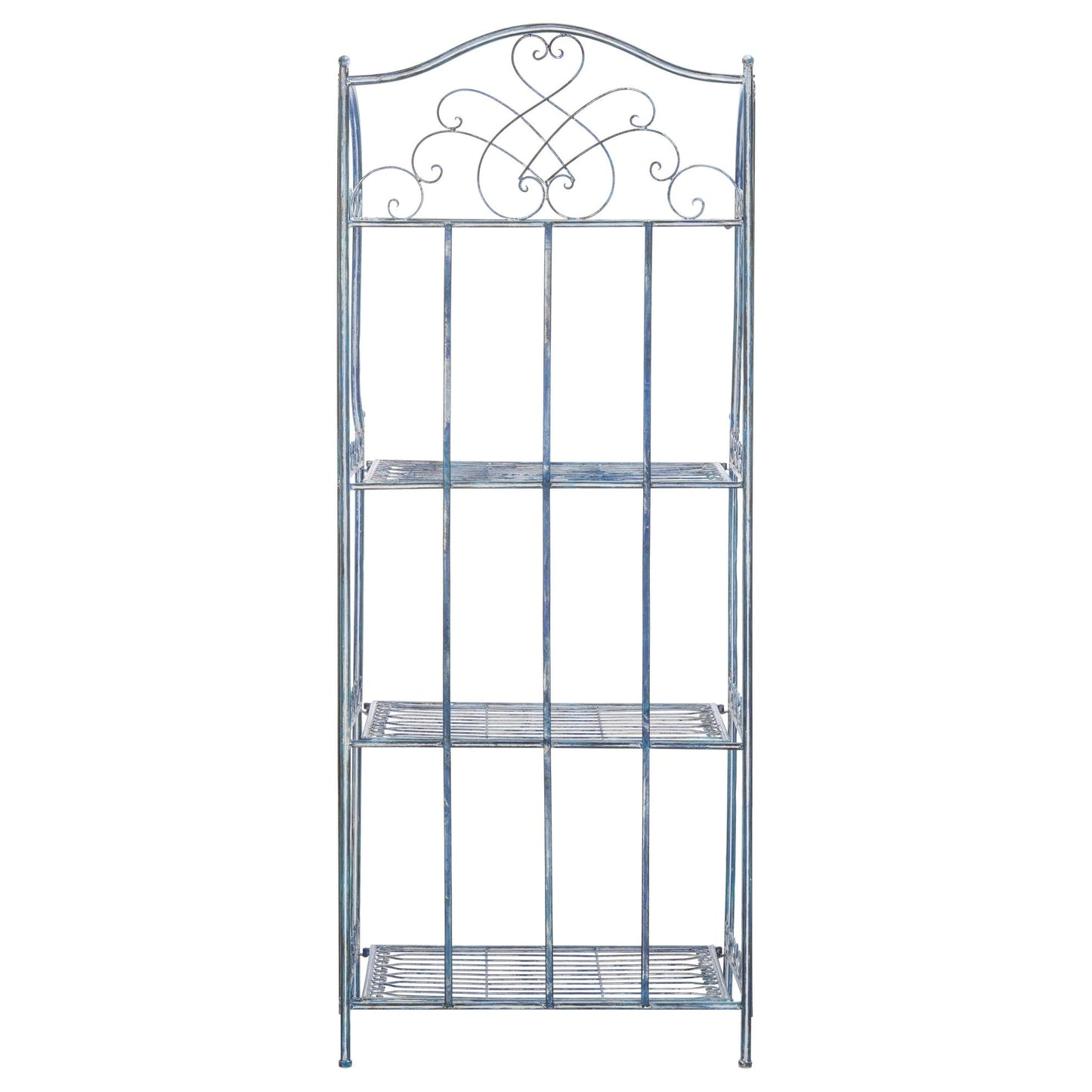 Étagère de boulangerie d'extérieur à 4 niveaux en fer forgé victorien SAFAVIEH Bryn - 25 po L x 15 po P x 63 po H - 25L x 15P x 63H