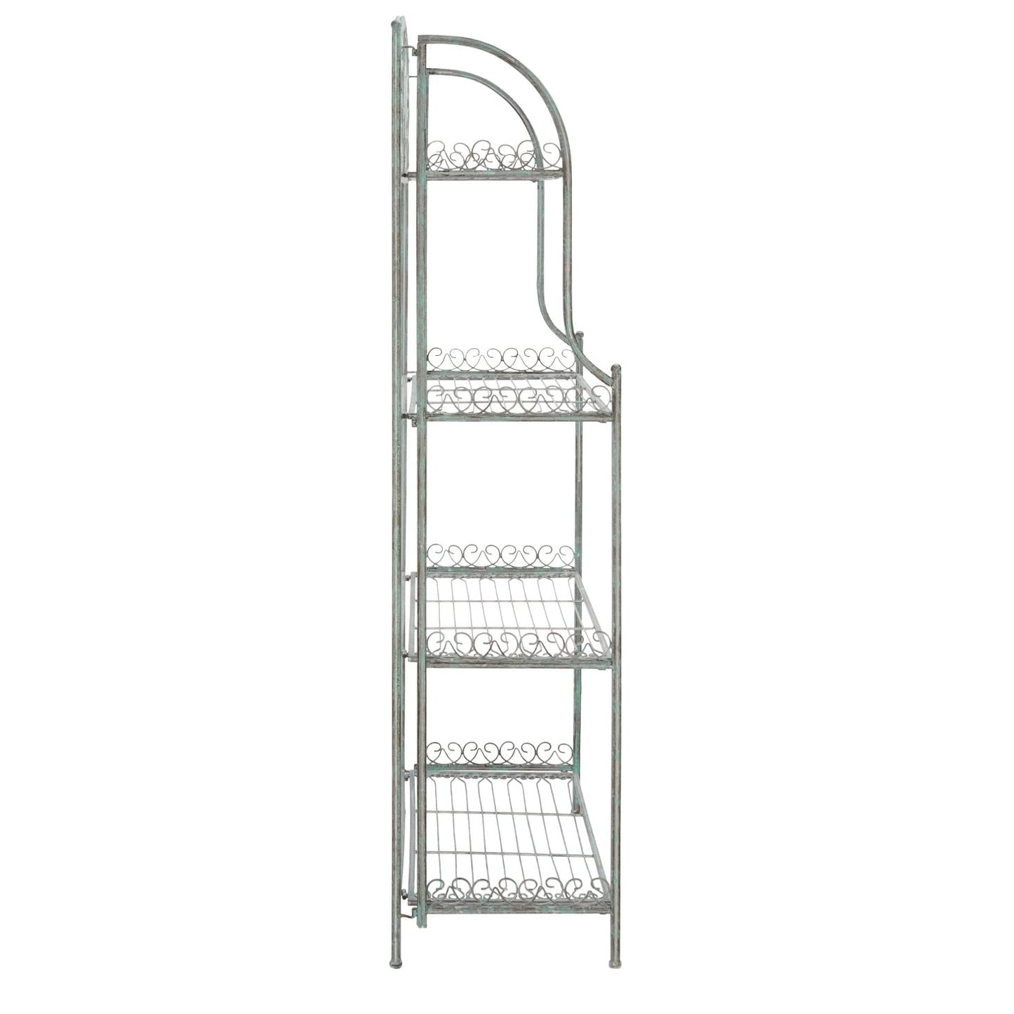 Étagère de boulangerie d'extérieur à 4 niveaux en fer forgé victorien SAFAVIEH Bryn - 25 po L x 15 po P x 63 po H - 25L x 15P x 63H