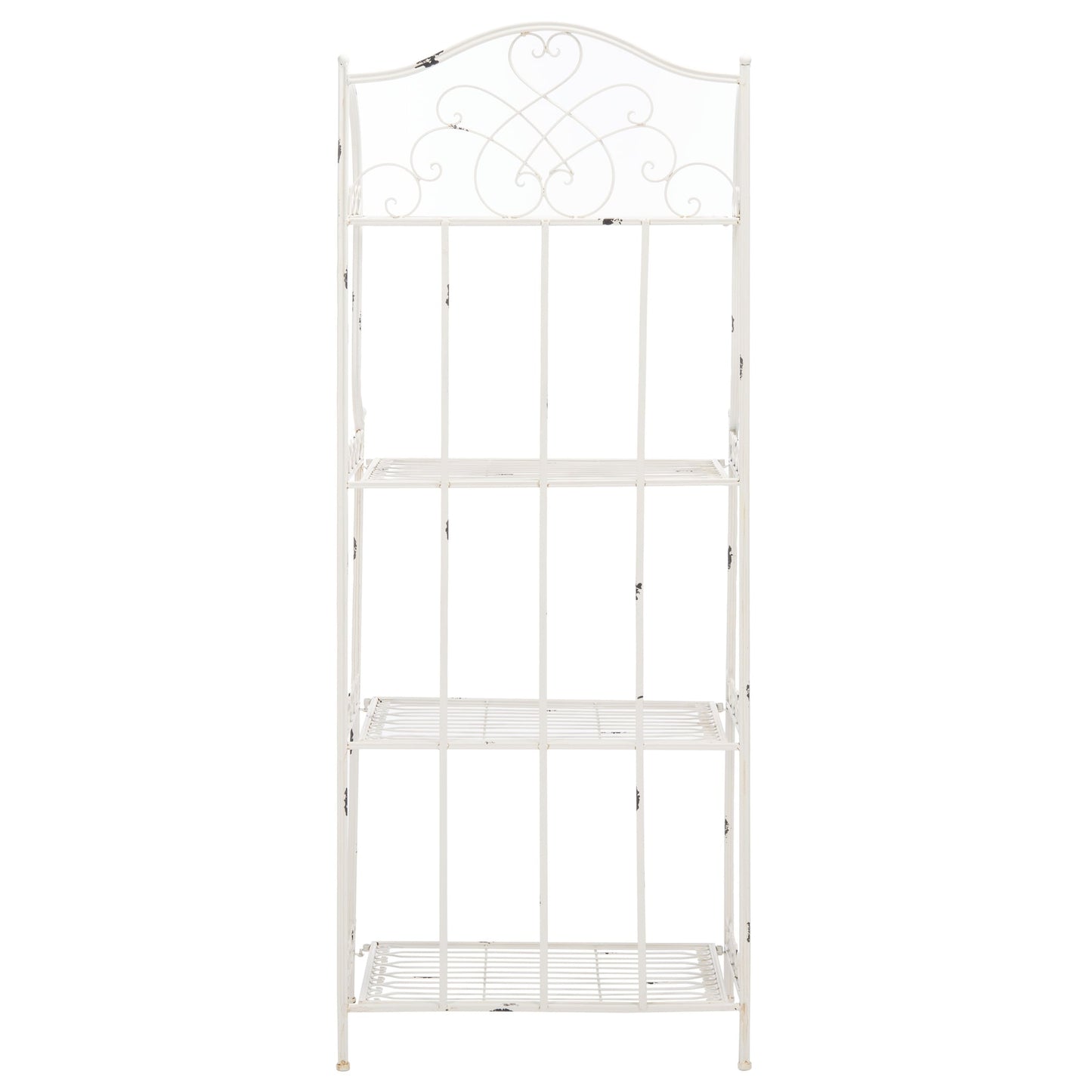 Étagère de boulangerie d'extérieur à 4 niveaux en fer forgé victorien SAFAVIEH Bryn - 25 po L x 15 po P x 63 po H - 25L x 15P x 63H