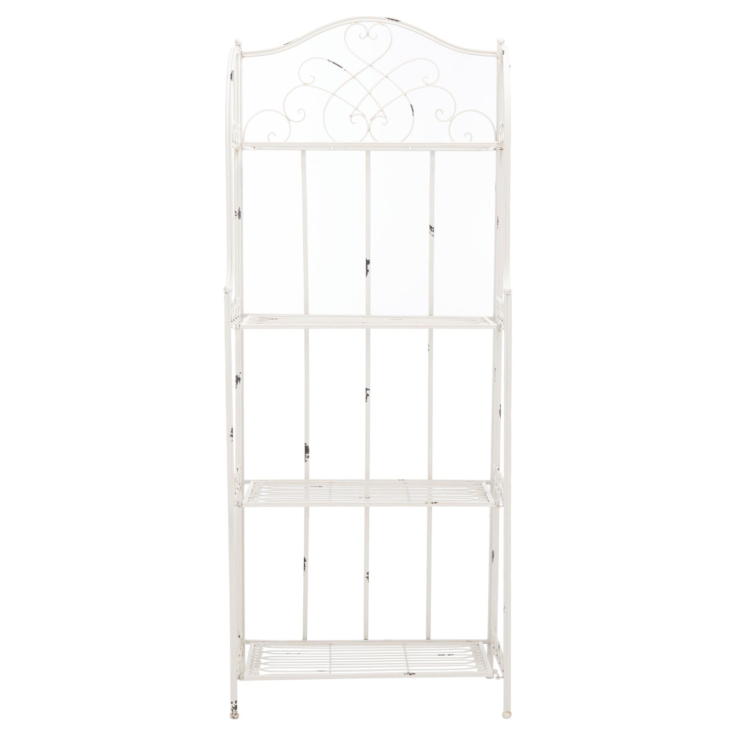 Étagère de boulangerie d'extérieur à 4 niveaux en fer forgé victorien SAFAVIEH Bryn - 25 po L x 15 po P x 63 po H - 25L x 15P x 63H