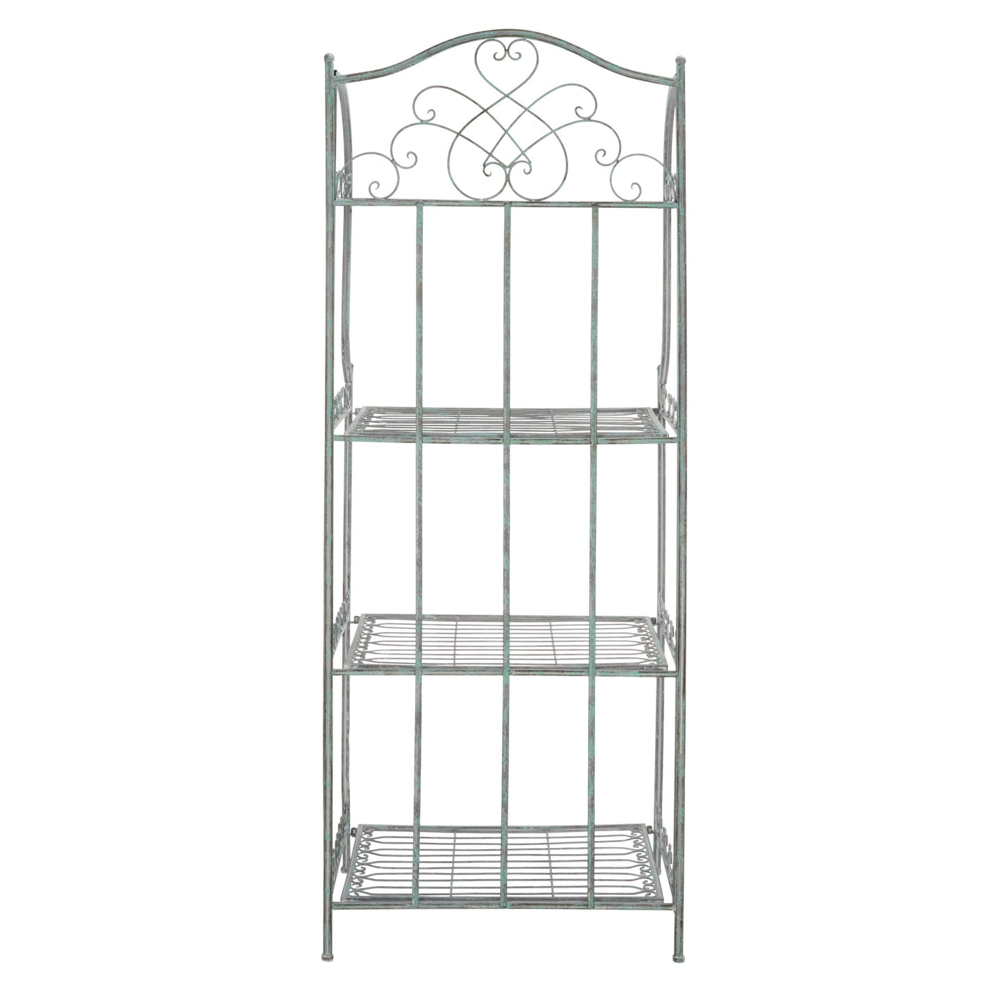 Étagère de boulangerie d'extérieur à 4 niveaux en fer forgé victorien SAFAVIEH Bryn - 25 po L x 15 po P x 63 po H - 25L x 15P x 63H
