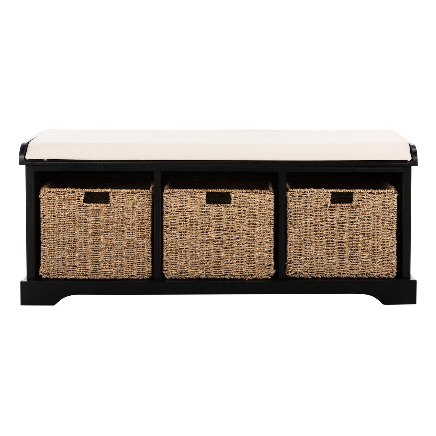 Banc de rangement SAFAVIEH Eola gris/blanc - 47 x 16,1 x 19,9 - 47 L x 16 P x 20 H