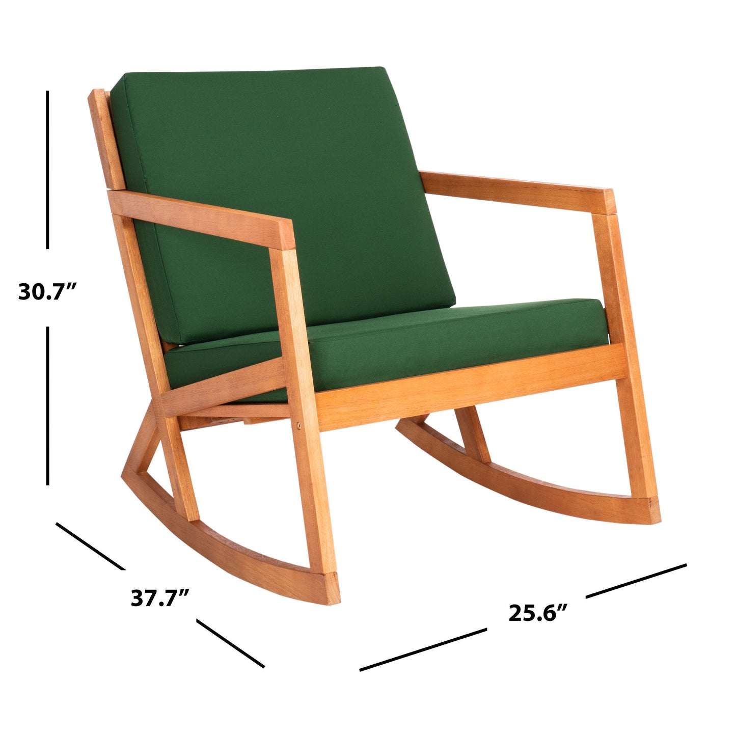 Chaise à bascule d'extérieur Makaila de SAFAVIEH avec coussin - 26 L x 31 P x 38 H