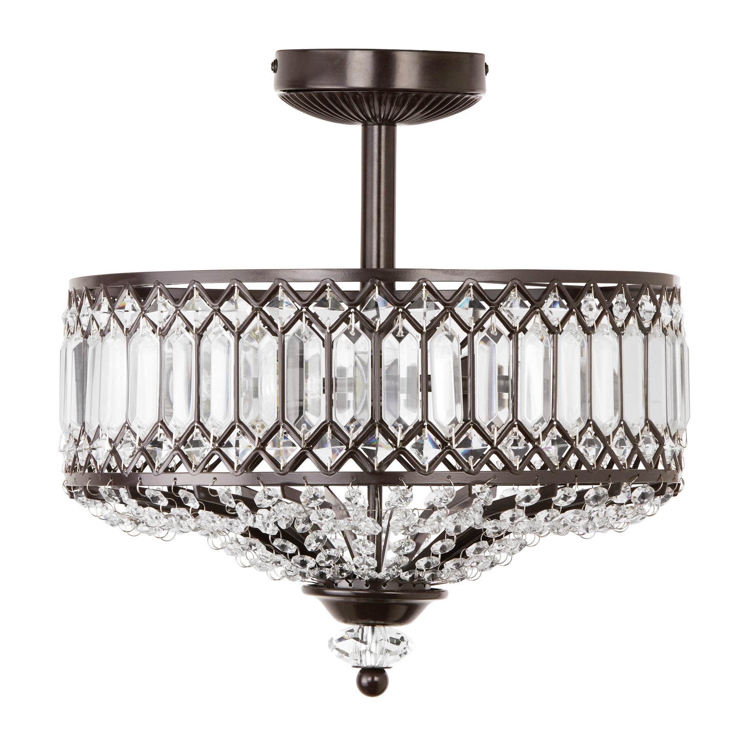 Luminaire semi-encastré en verre à plusieurs niveaux Silver Orchid Furey, bronze/or - 14,75 L x 14,75 l x 15,25 H