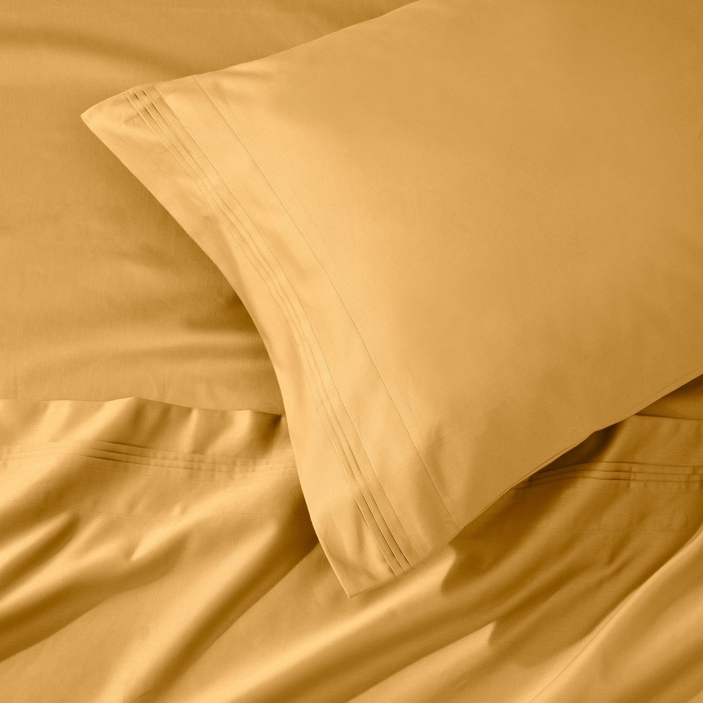 Parure de draps en coton égyptien de qualité supérieure 1000 fils au pouce carré, à poches profondes et à motif uni