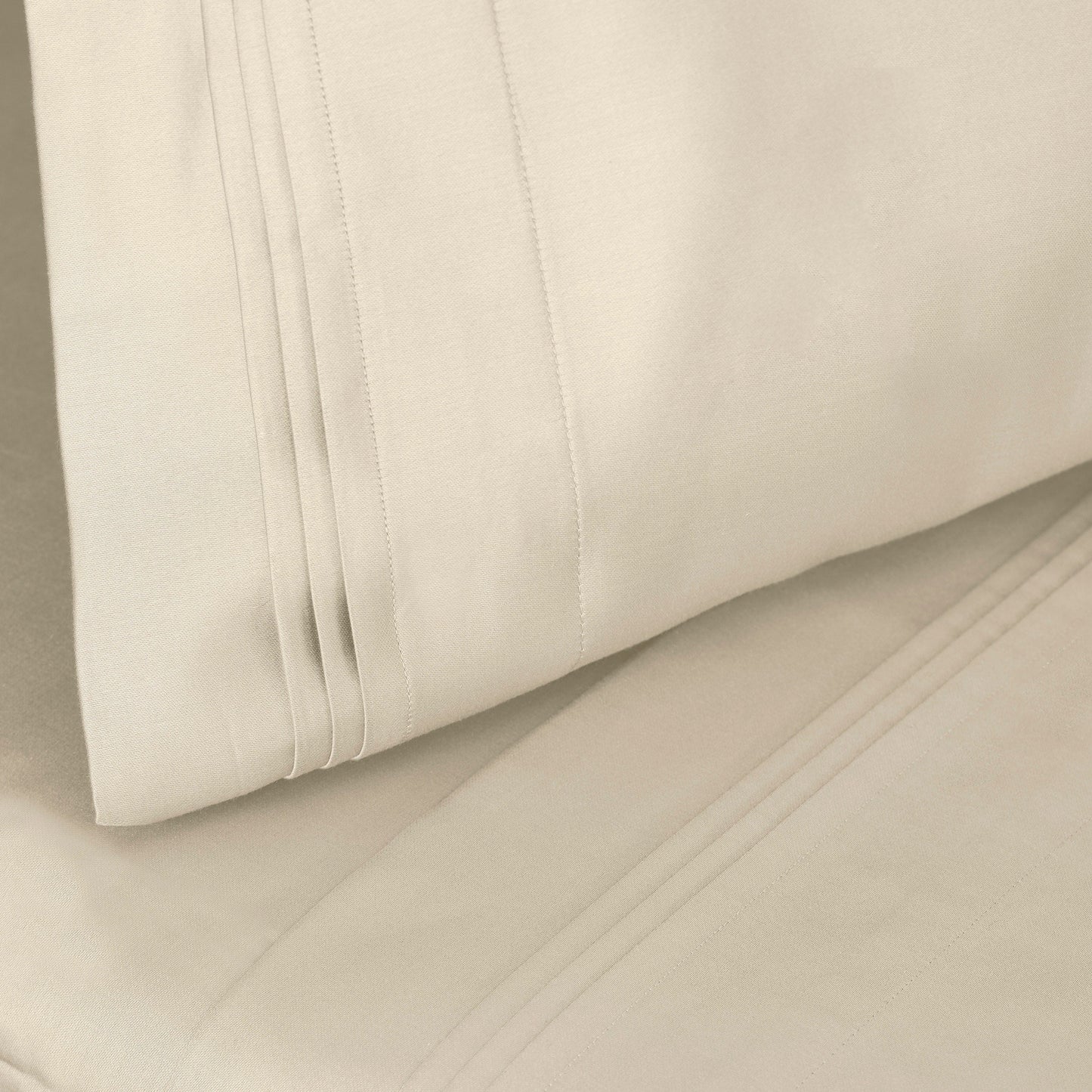 Parure de draps en coton égyptien de qualité supérieure 1000 fils au pouce carré, à poches profondes et à motif uni