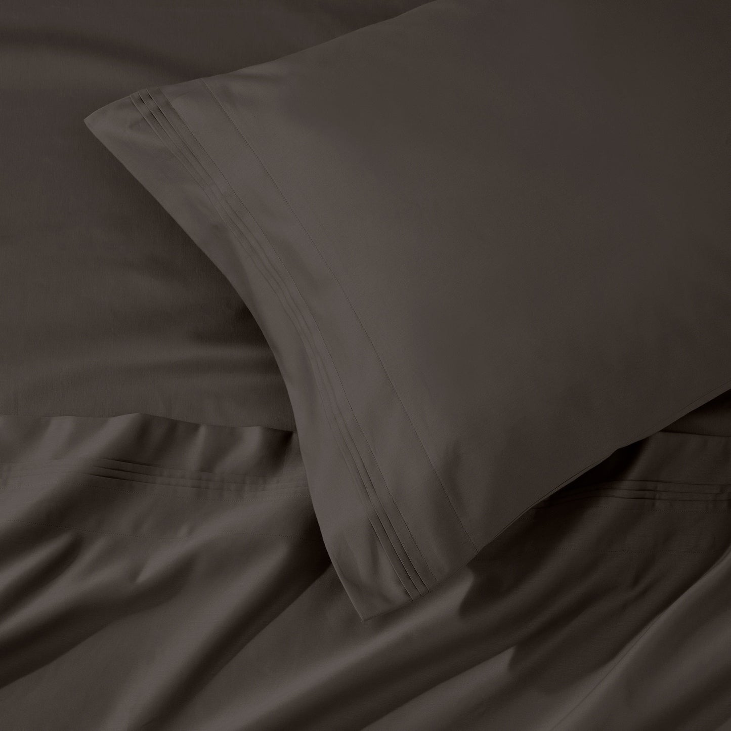 Parure de draps en coton égyptien de qualité supérieure 1000 fils au pouce carré, à poches profondes et à motif uni