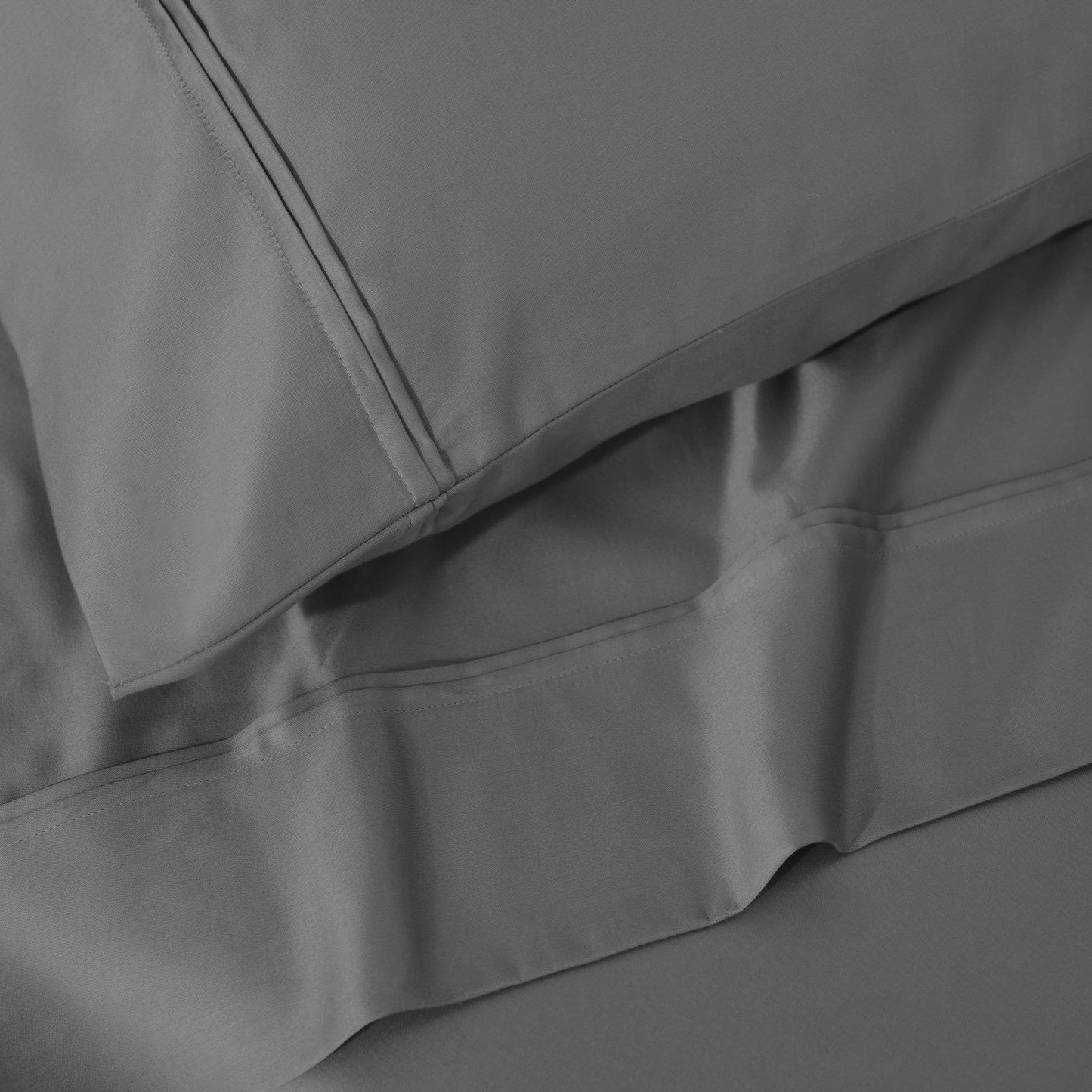 Parure de draps unie écologique en coton égyptien de qualité supérieure 1 200 fils