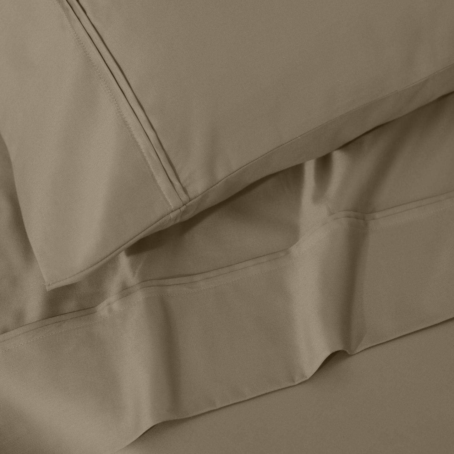 Parure de draps unie écologique en coton égyptien de qualité supérieure 1 200 fils