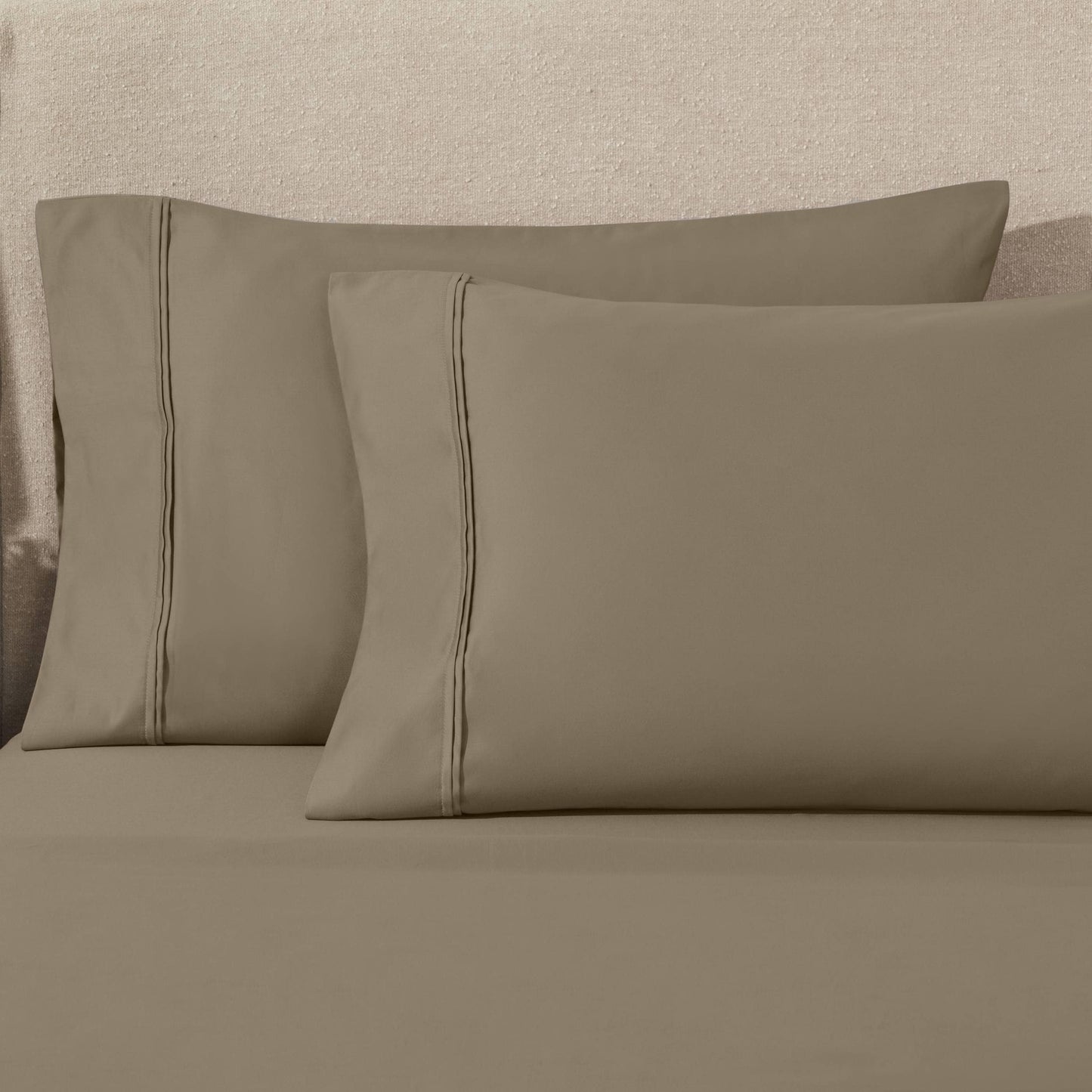 Parure de draps unie écologique en coton égyptien de qualité supérieure 1 200 fils