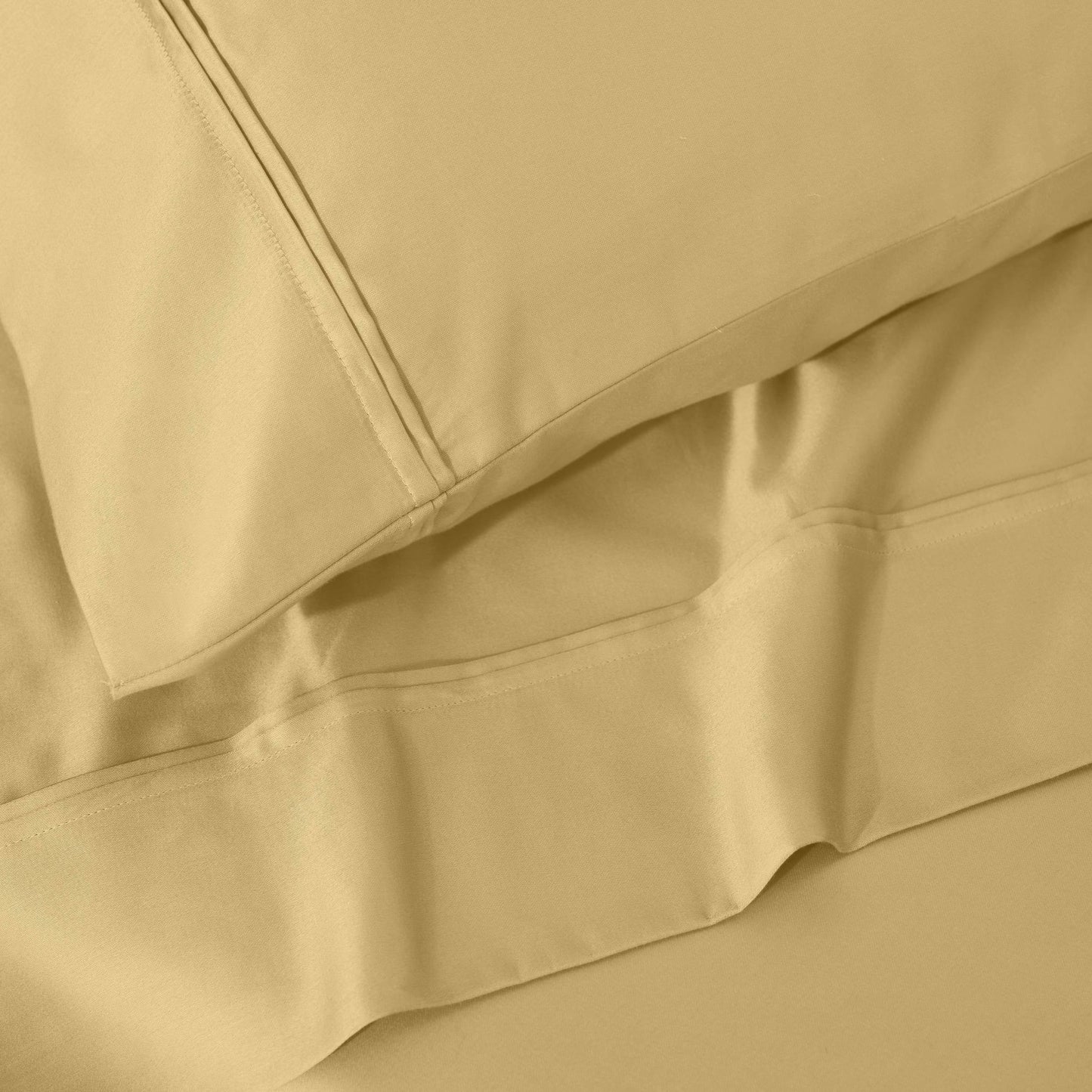 Parure de draps unie écologique en coton égyptien de qualité supérieure 1 200 fils