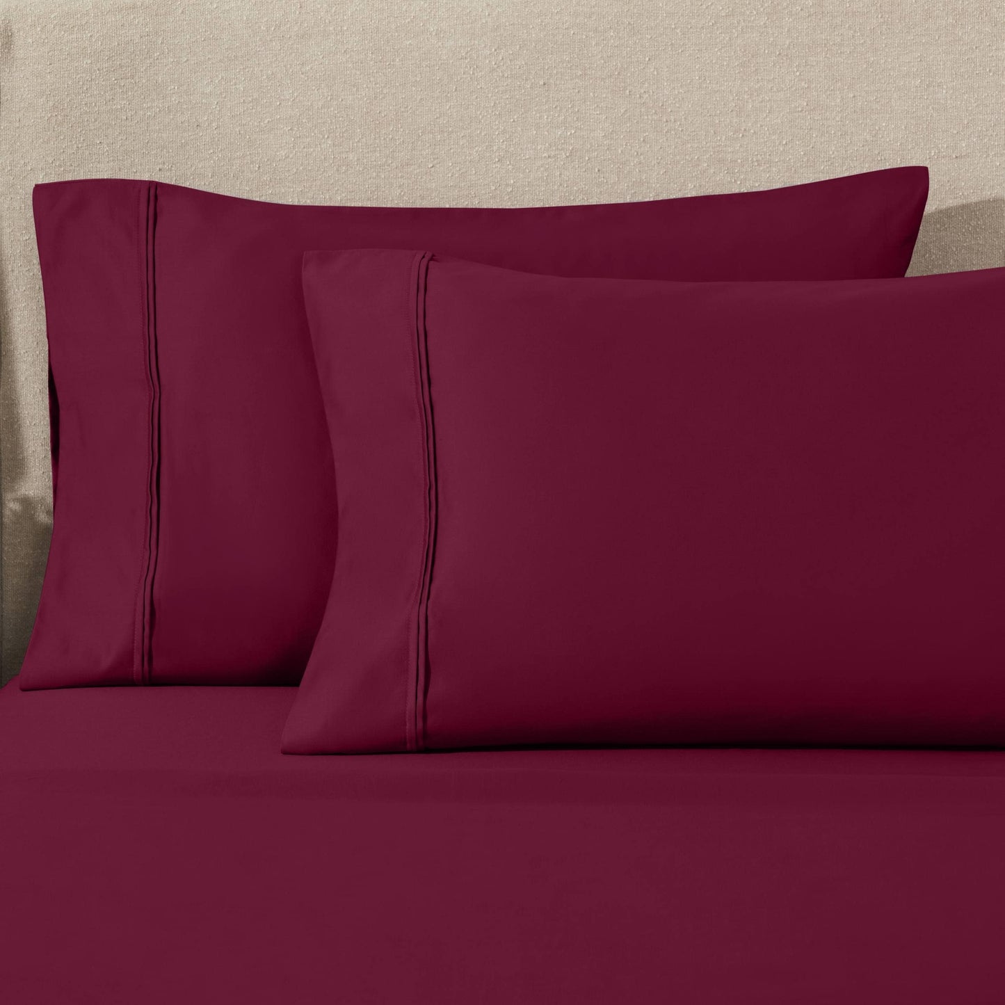 Parure de draps unie écologique en coton égyptien de qualité supérieure 1 200 fils