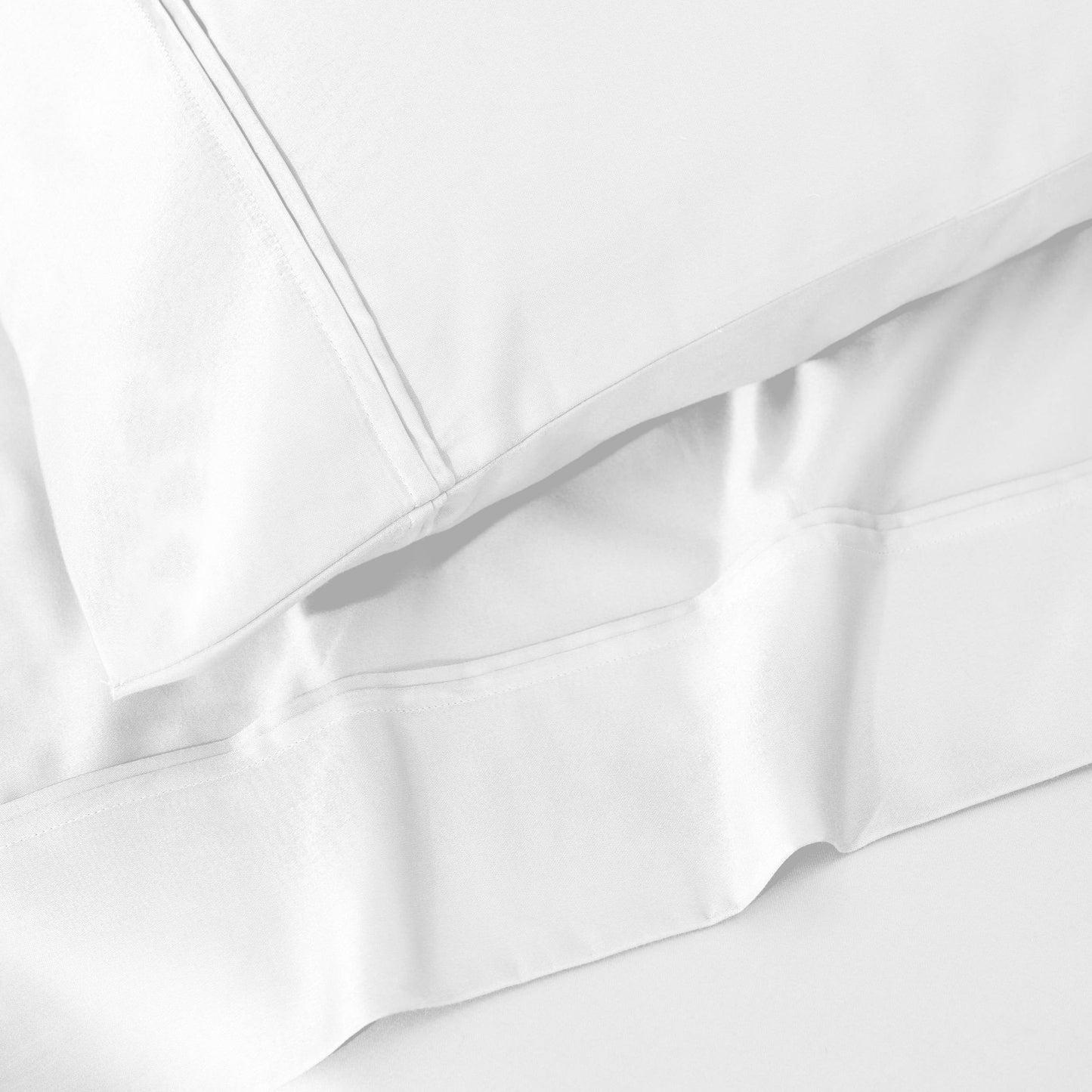 Parure de draps unie écologique en coton égyptien de qualité supérieure 1 200 fils