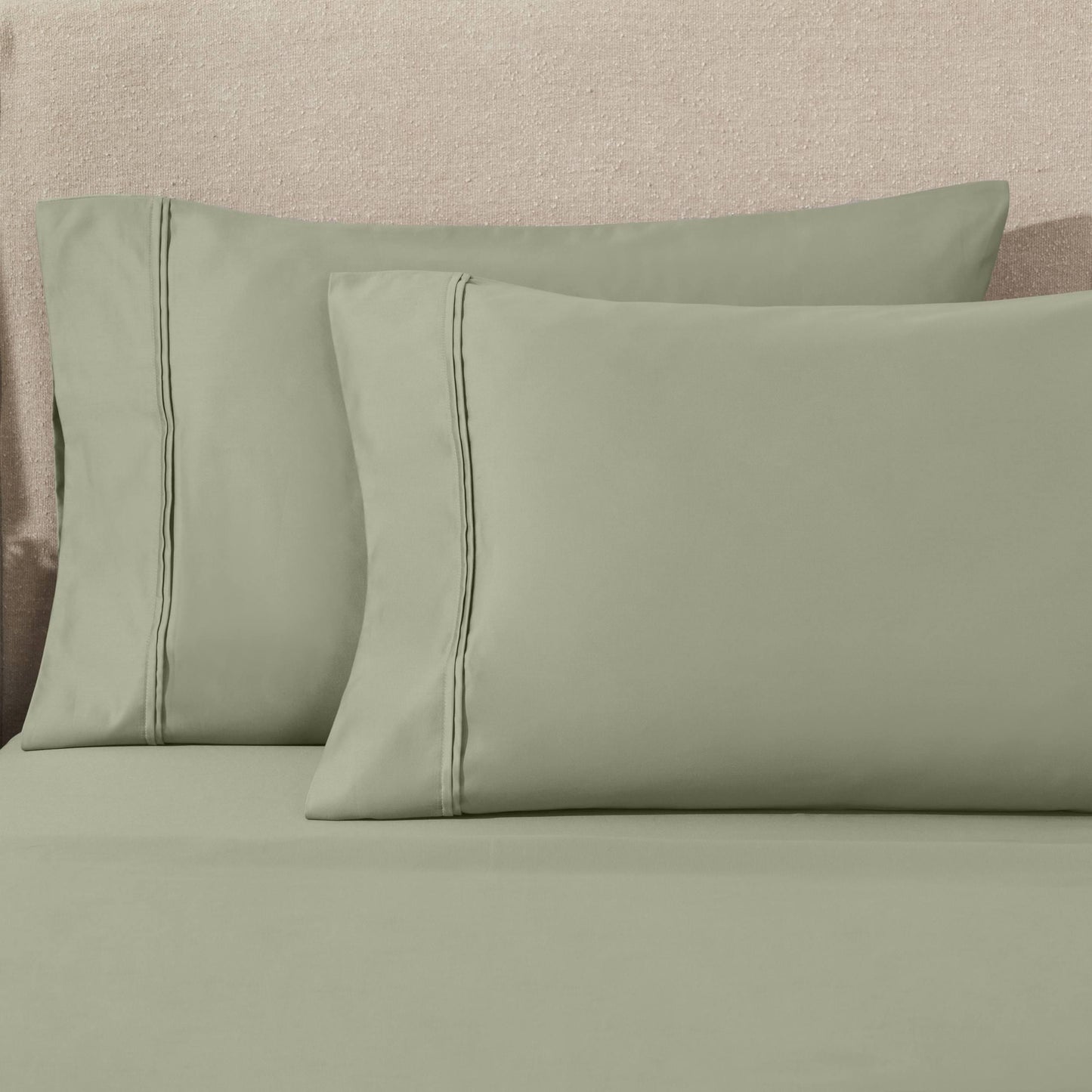 Parure de draps unie écologique en coton égyptien de qualité supérieure 1 200 fils