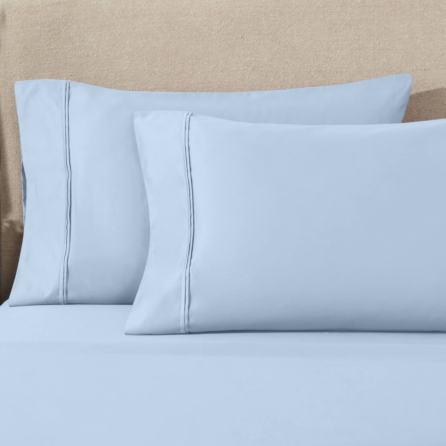 Parure de draps unie écologique en coton égyptien de qualité supérieure 1 200 fils