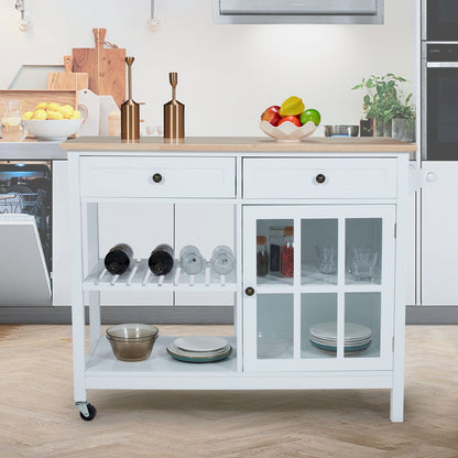 Chariot à roulettes pour îlot de cuisine à micro-ondes AVAWING 42