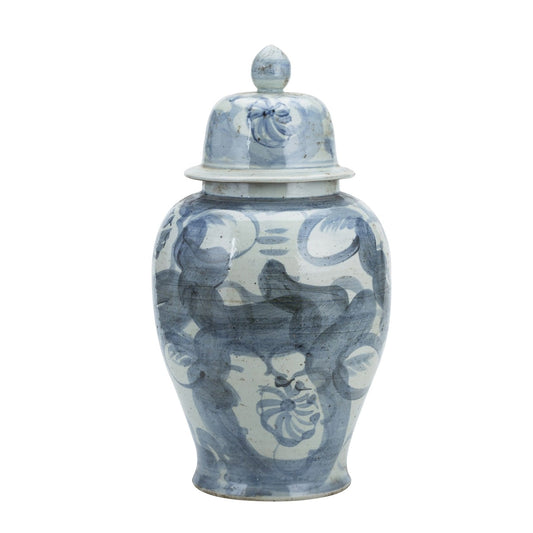 Pot de fleurs Silla en porcelaine bleue et blanche