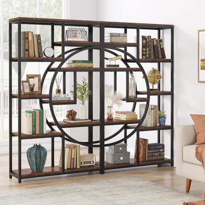 Bibliothèque industrielle à 5 étagères pour chambre, salon, bureau