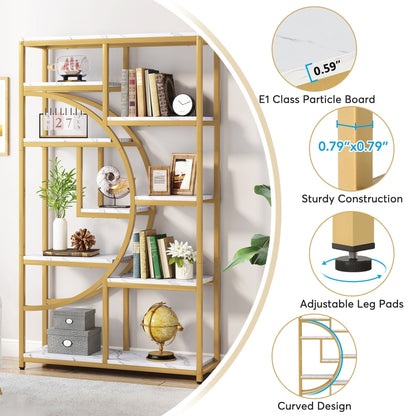 Bibliothèque industrielle à 5 étagères pour chambre, salon, bureau