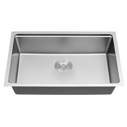 Évier de cuisine sous plan CB HOME 32 po, encastrable, noir/acier inoxydable, cuve simple avec accessoires